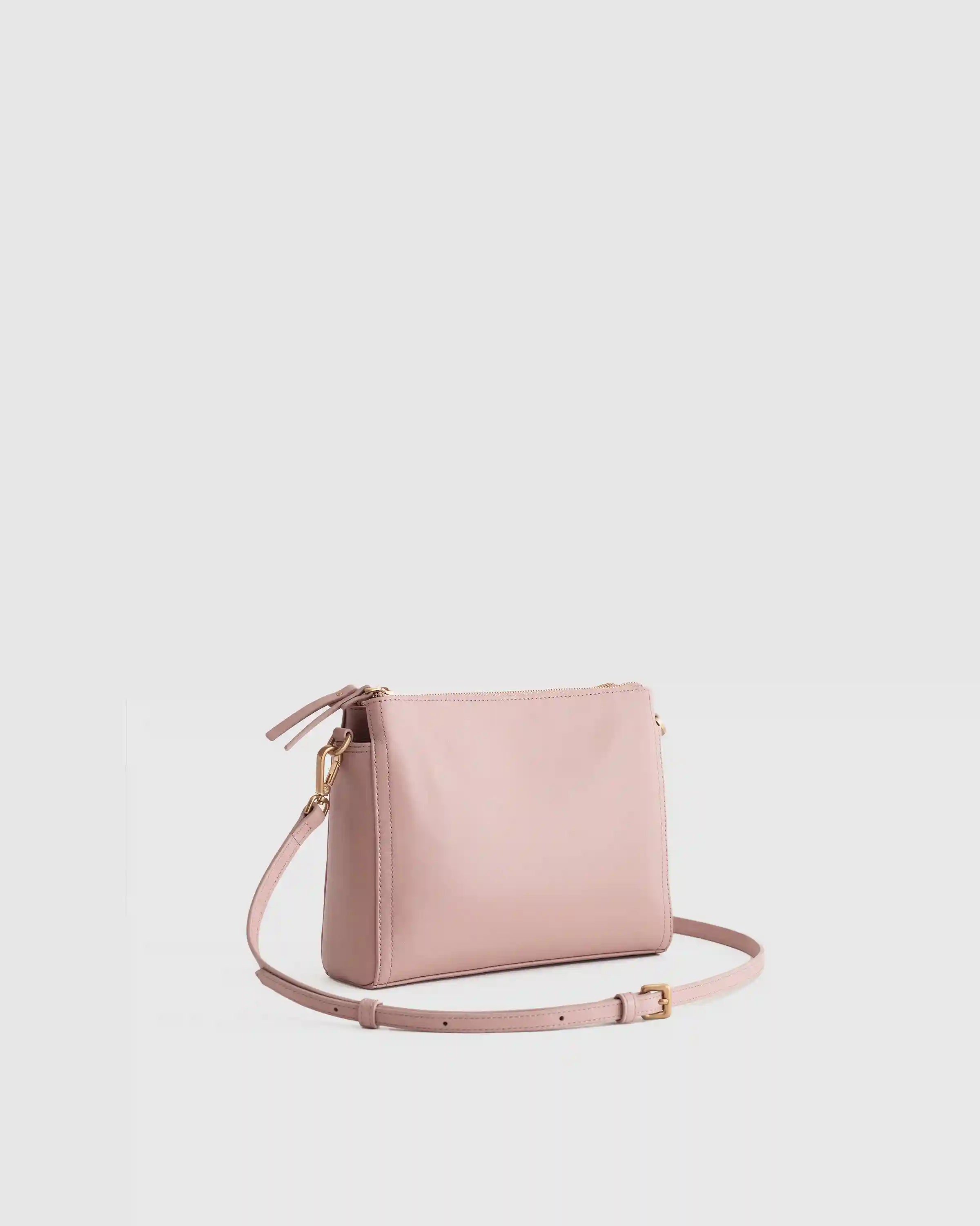 Italian Leather Triple Compartment Crossbody