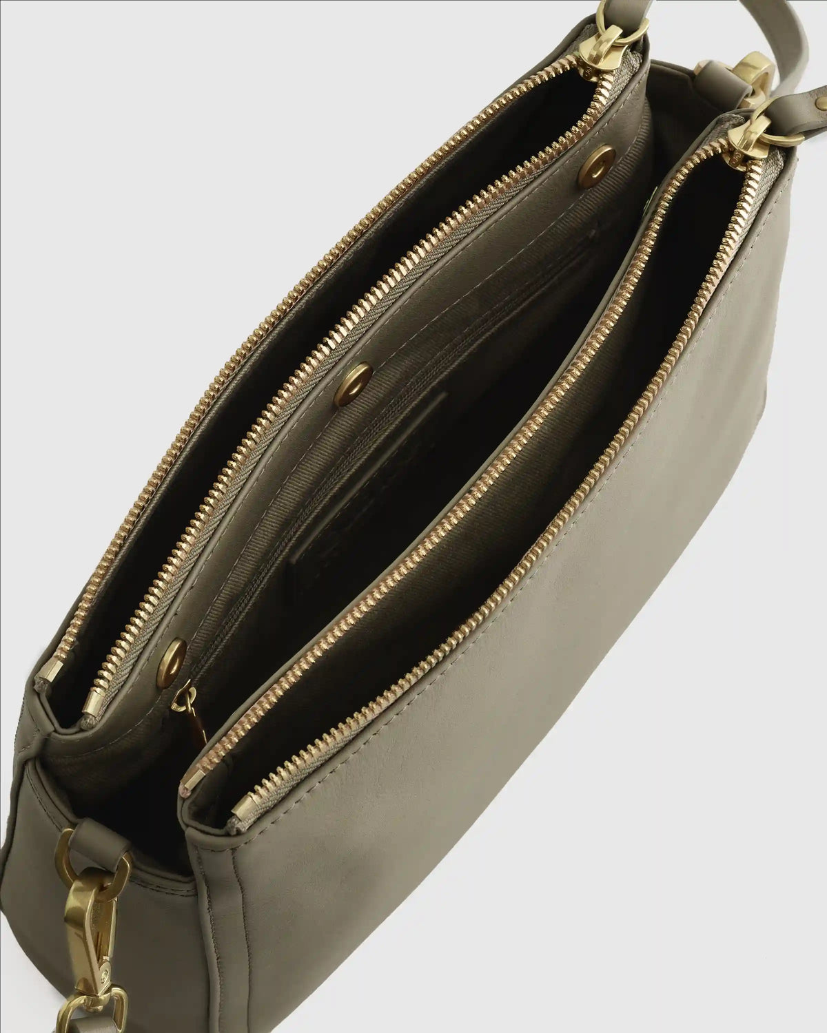 Italian Leather Triple Compartment Crossbody
