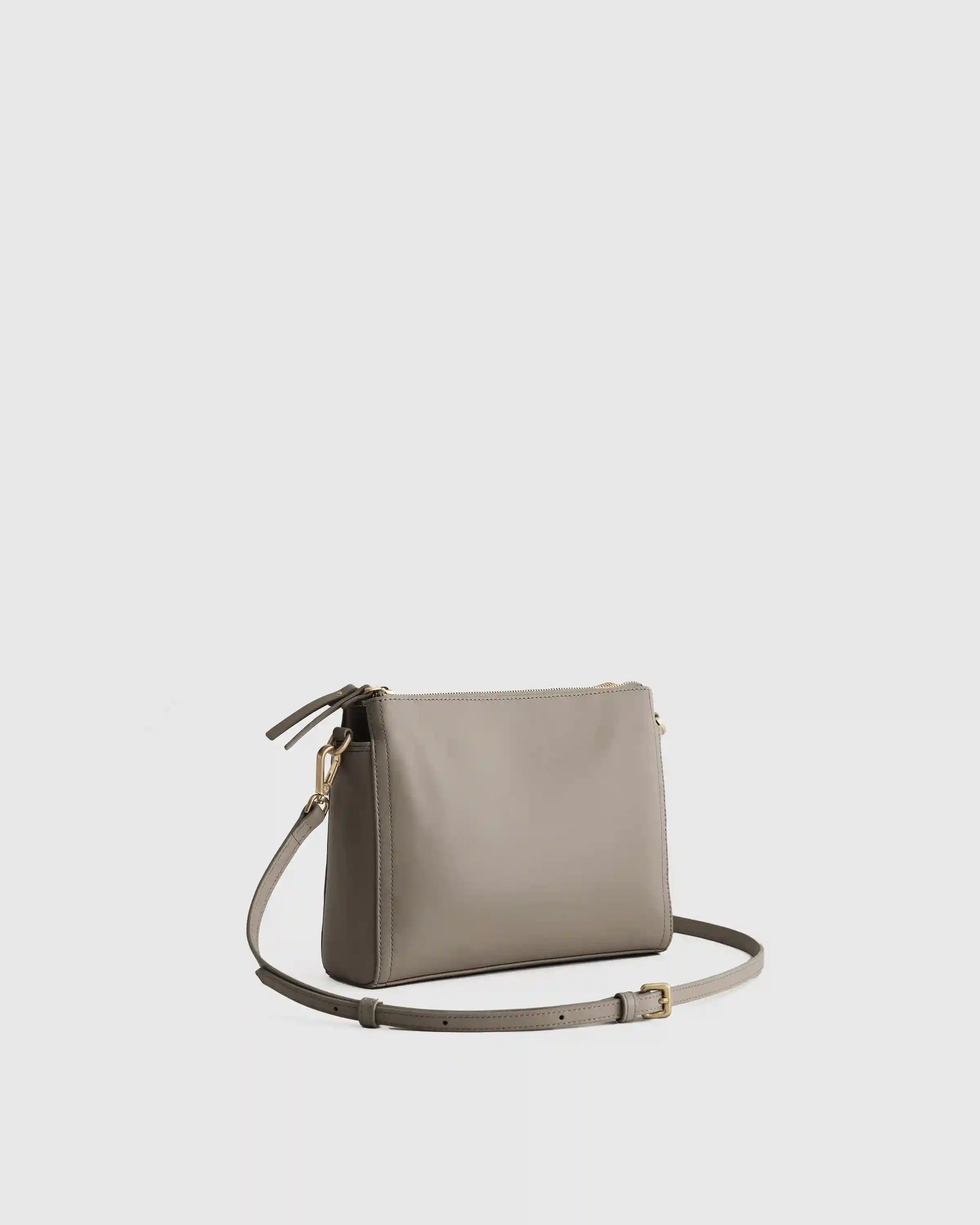 Italian Leather Triple Compartment Crossbody