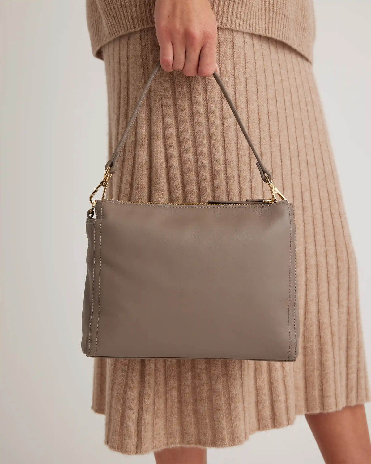 Italian Leather Triple Compartment Crossbody
