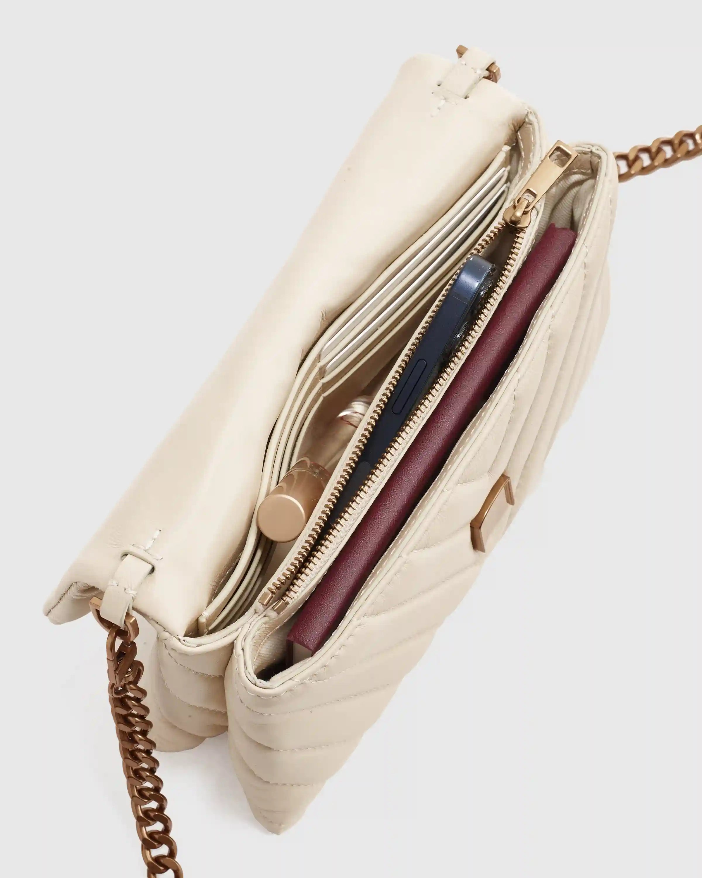 Italian Leather Quilted Wallet Crossbody