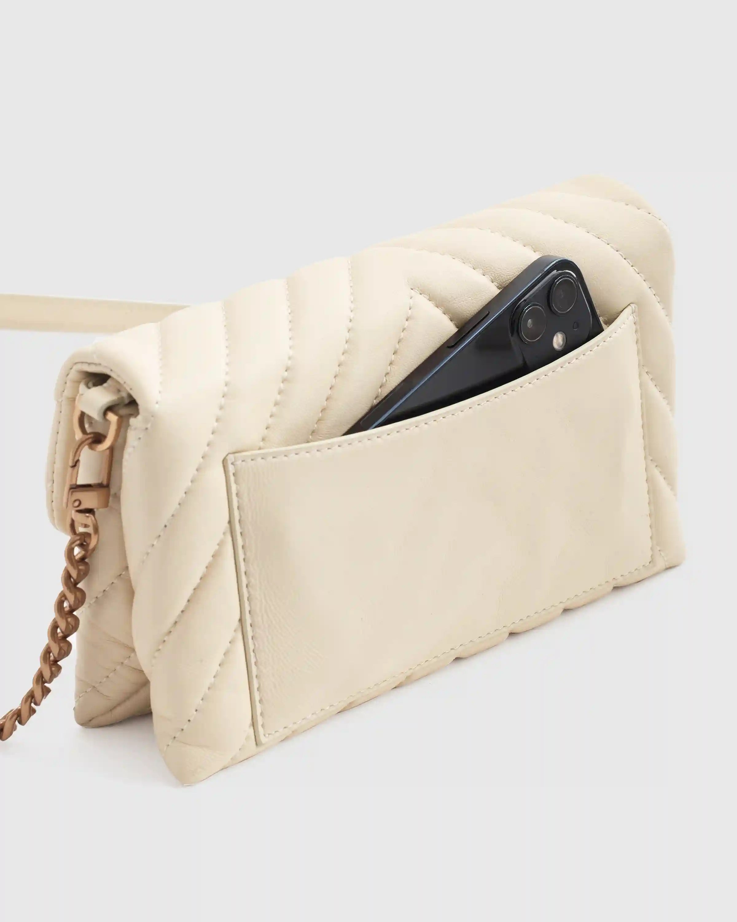 Italian Leather Quilted Wallet Crossbody