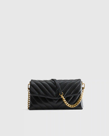 Italian Leather Quilted Wallet Crossbody