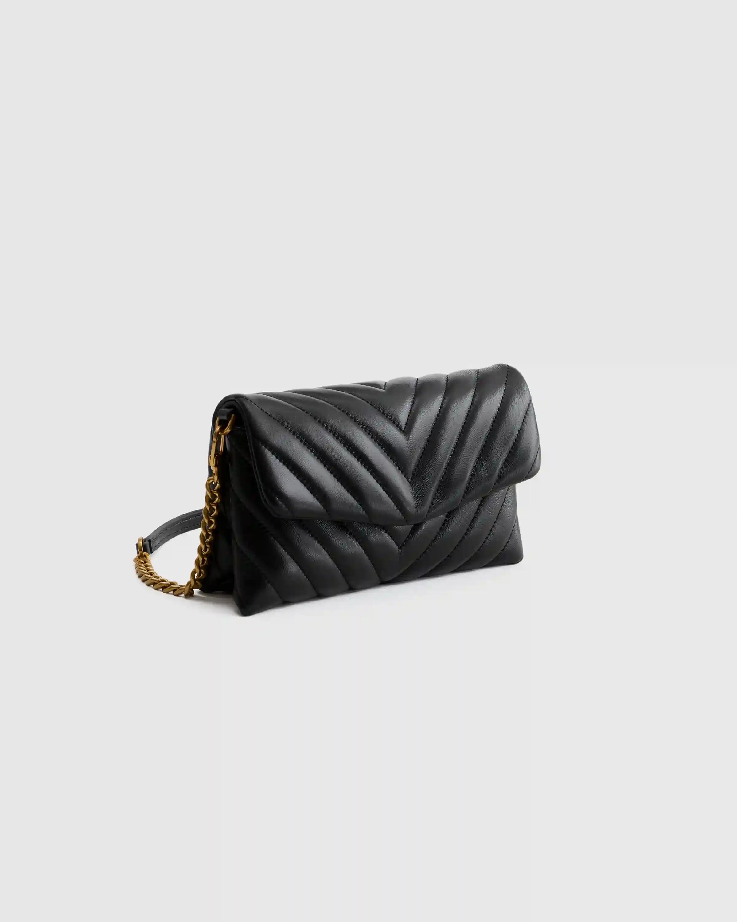 Italian Leather Quilted Wallet Crossbody