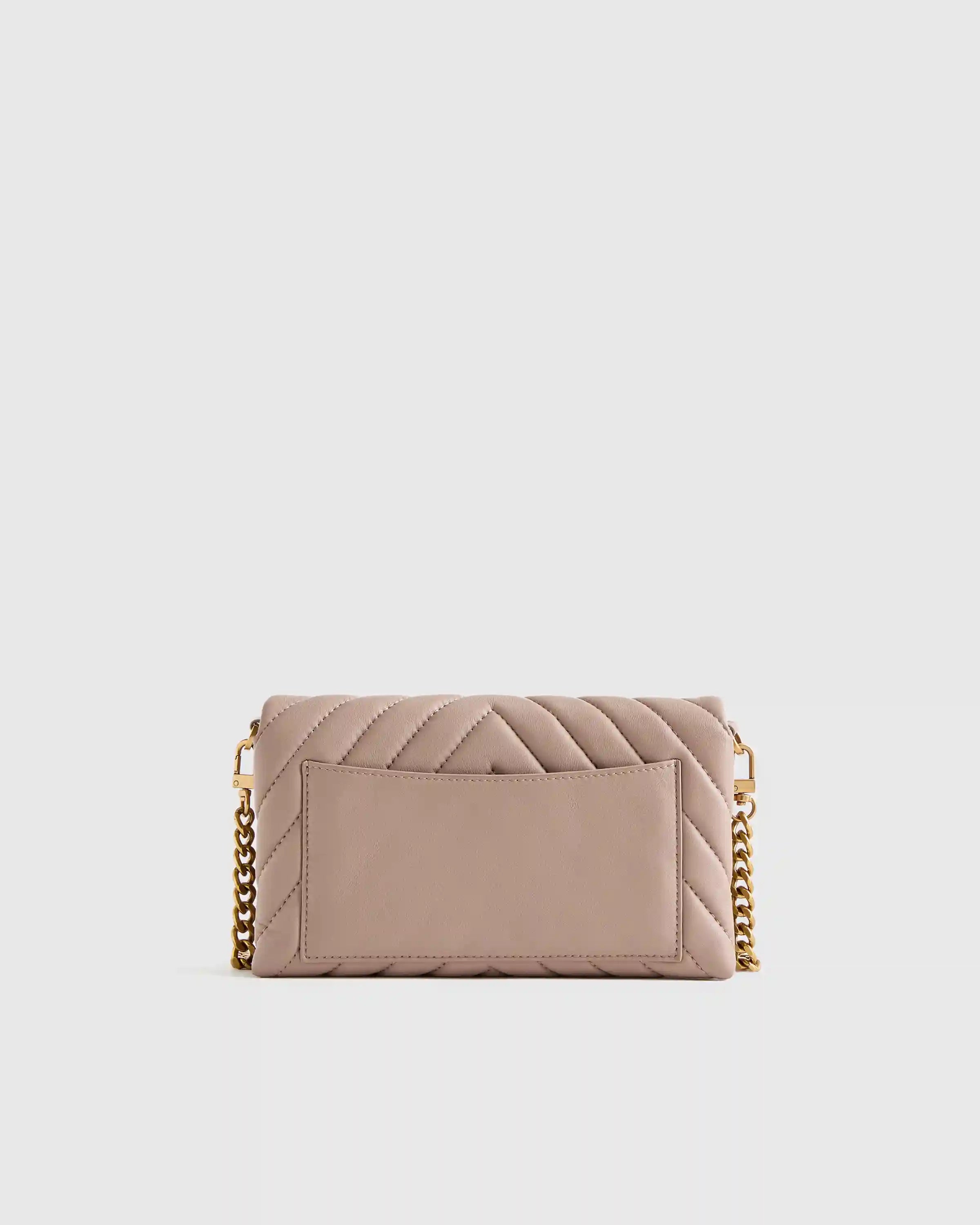 Italian Leather Quilted Wallet Crossbody