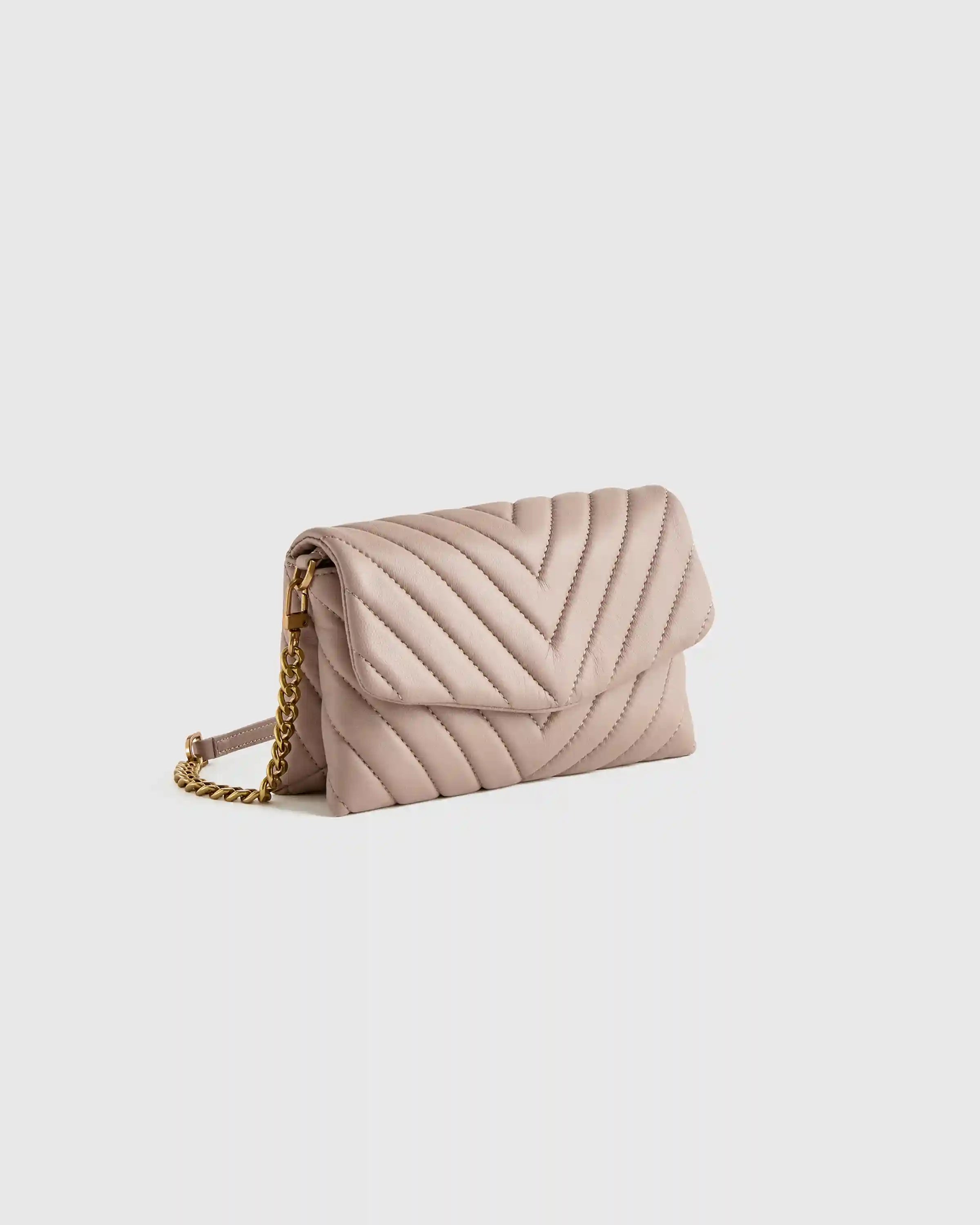 Italian Leather Quilted Wallet Crossbody