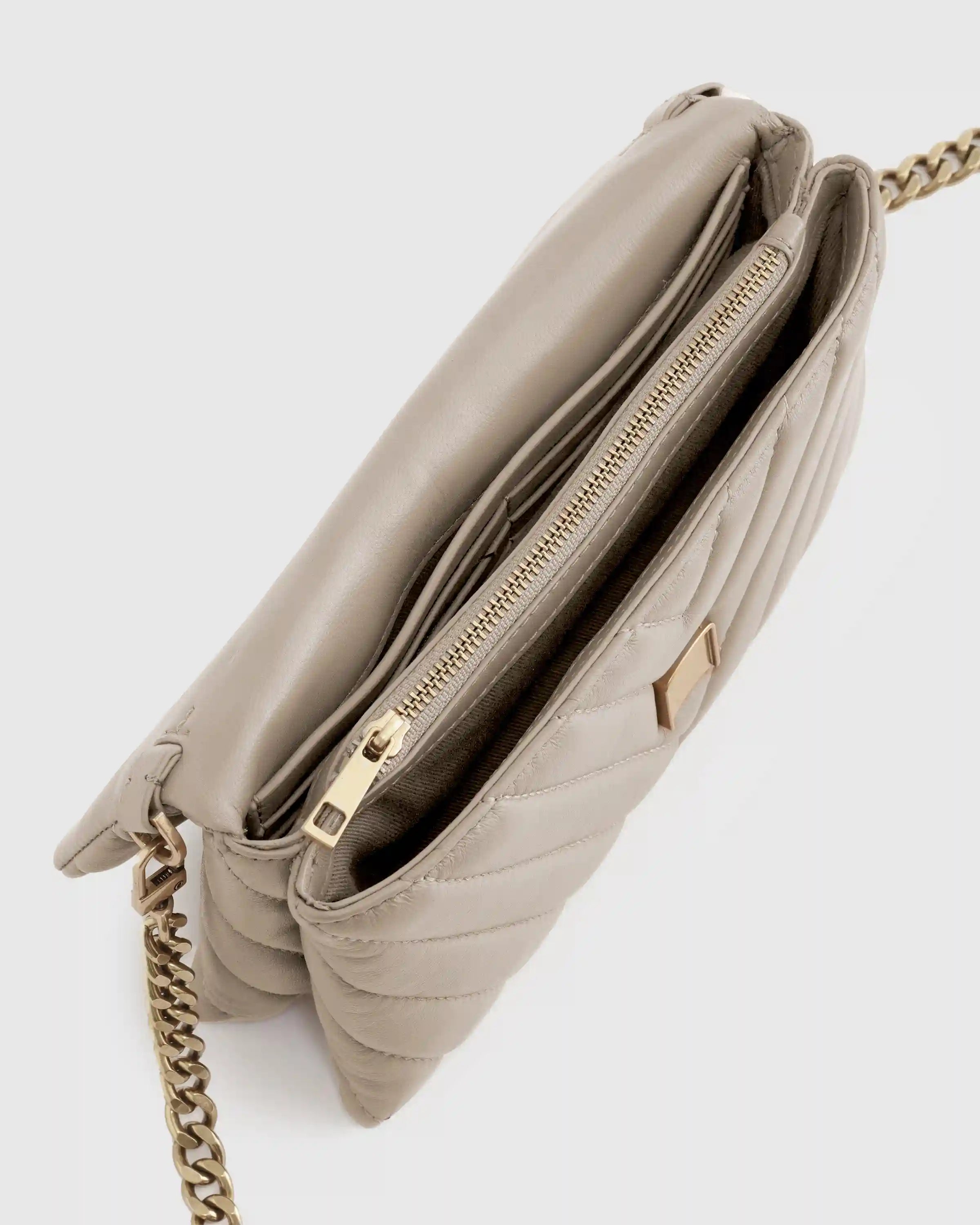 Italian Leather Quilted Wallet Crossbody