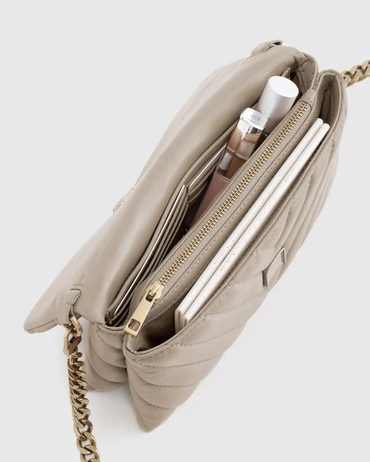 Italian Leather Quilted Wallet Crossbody