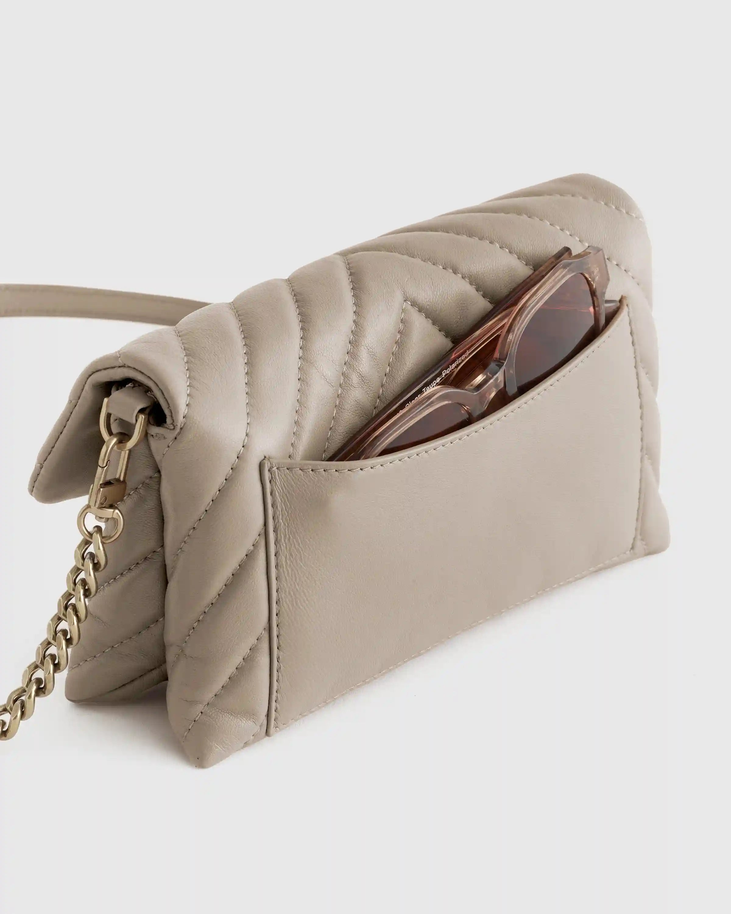 Italian Leather Quilted Wallet Crossbody