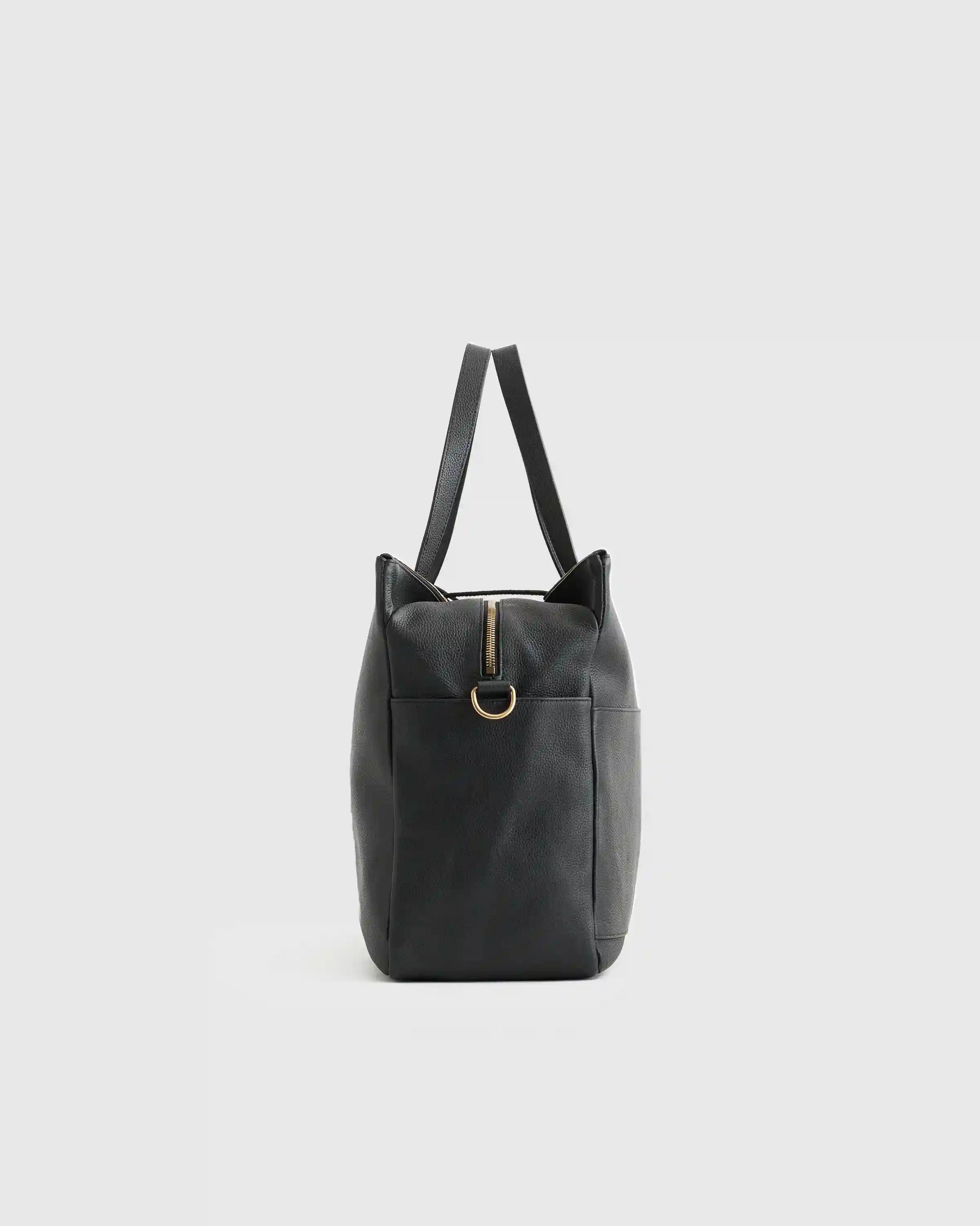Italian Leather Triple Compartment Weekender