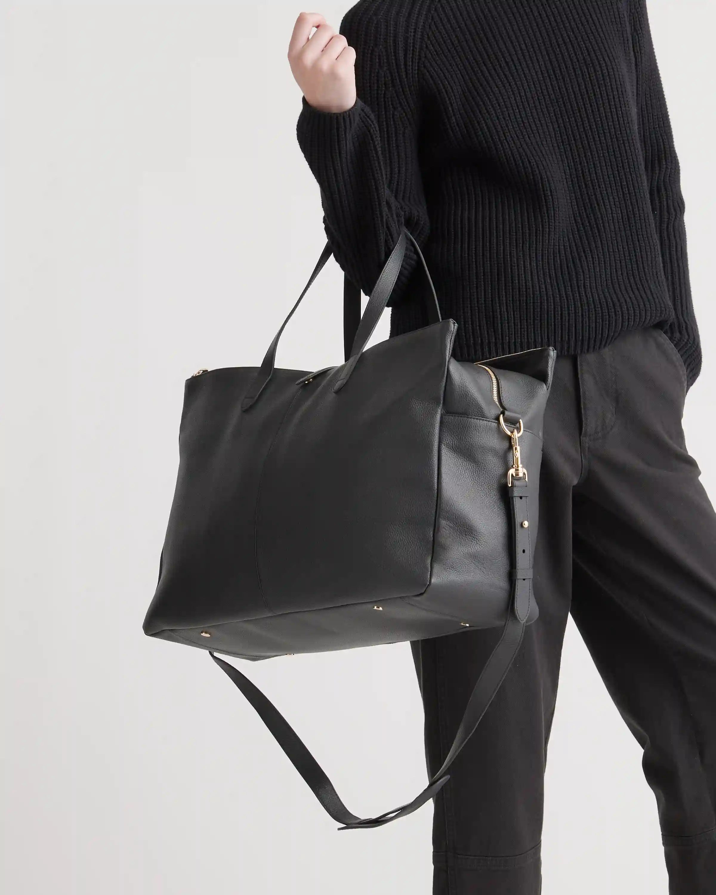 Italian Leather Triple Compartment Weekender
