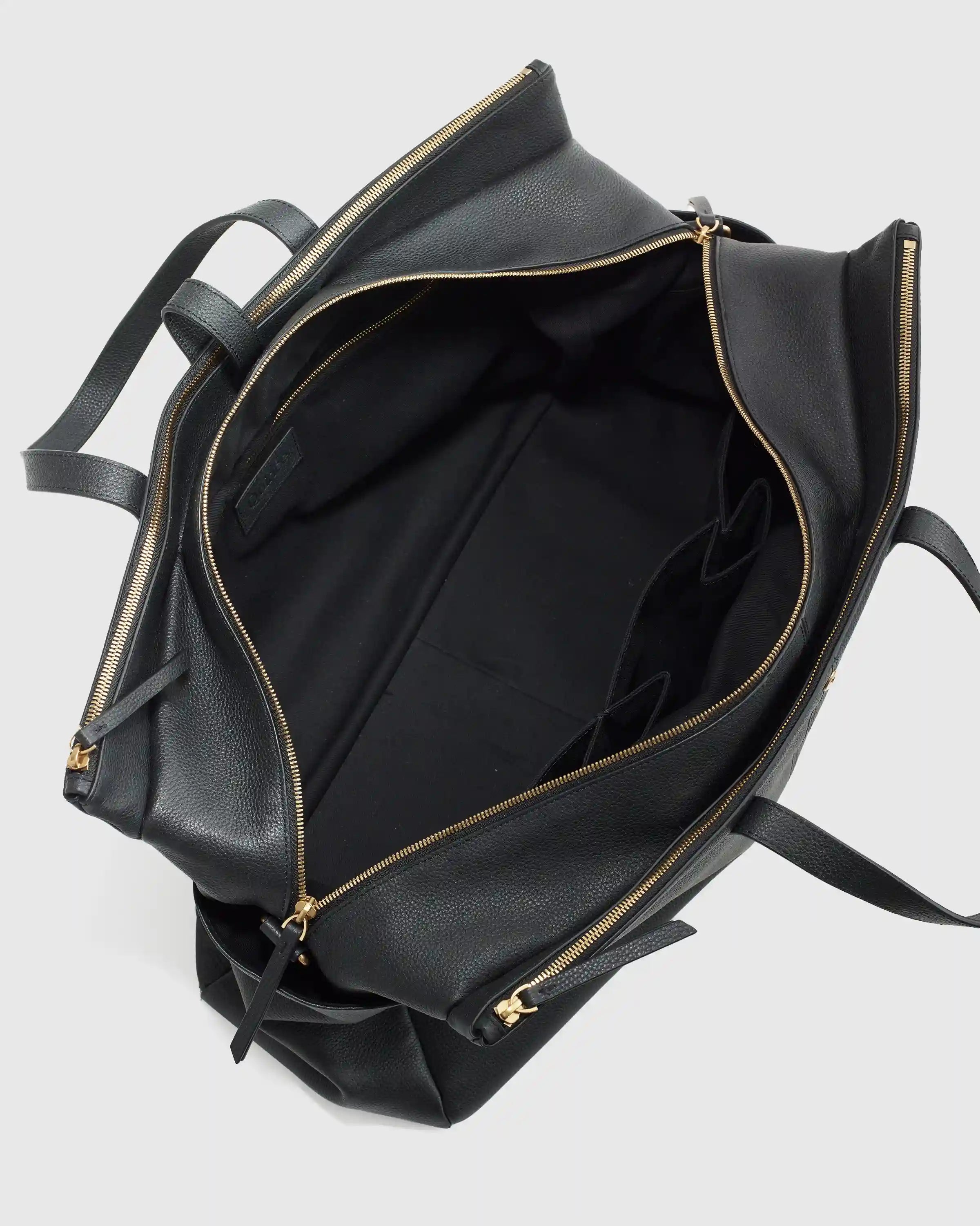 Italian Leather Triple Compartment Weekender