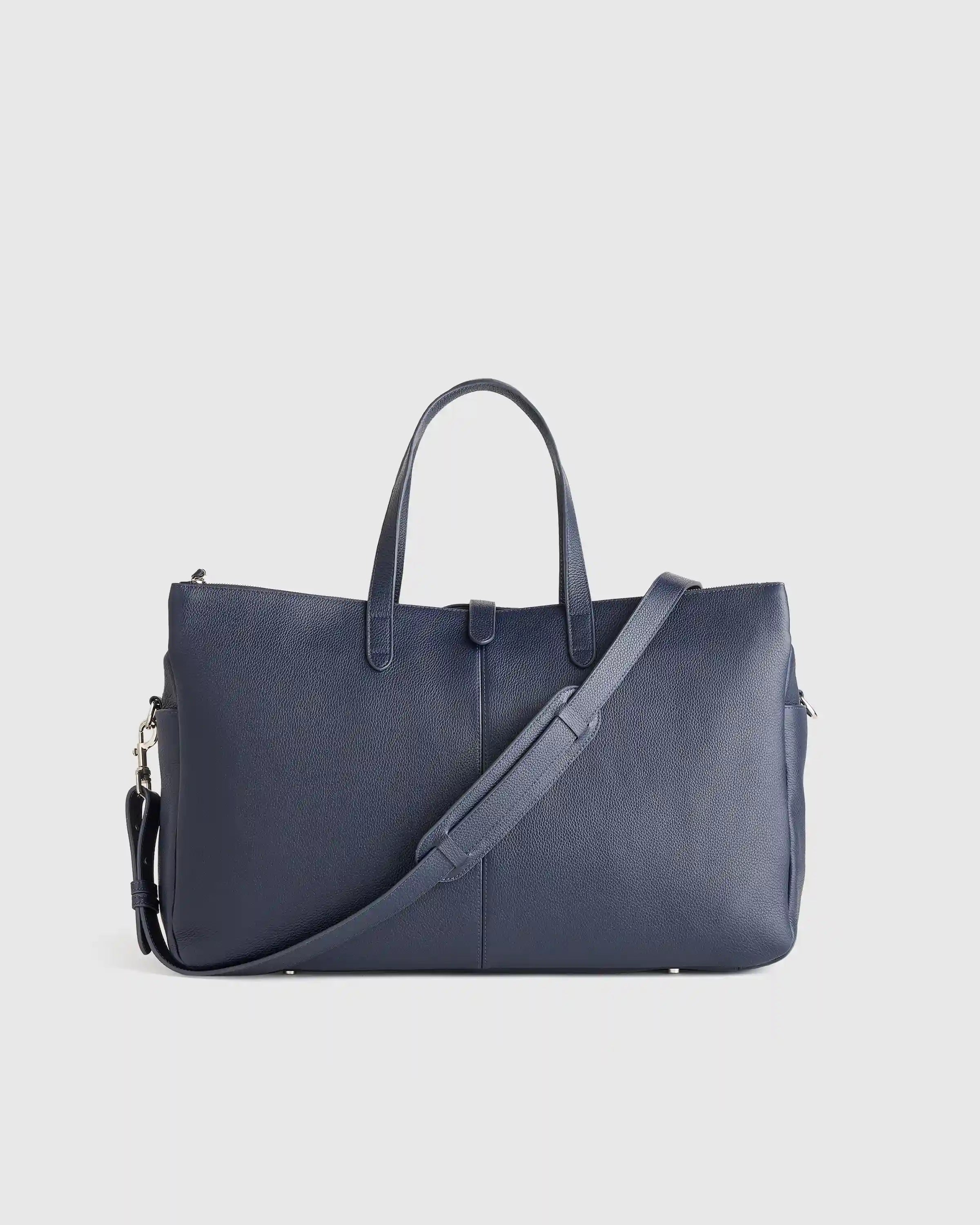 Italian Leather Triple Compartment Weekender
