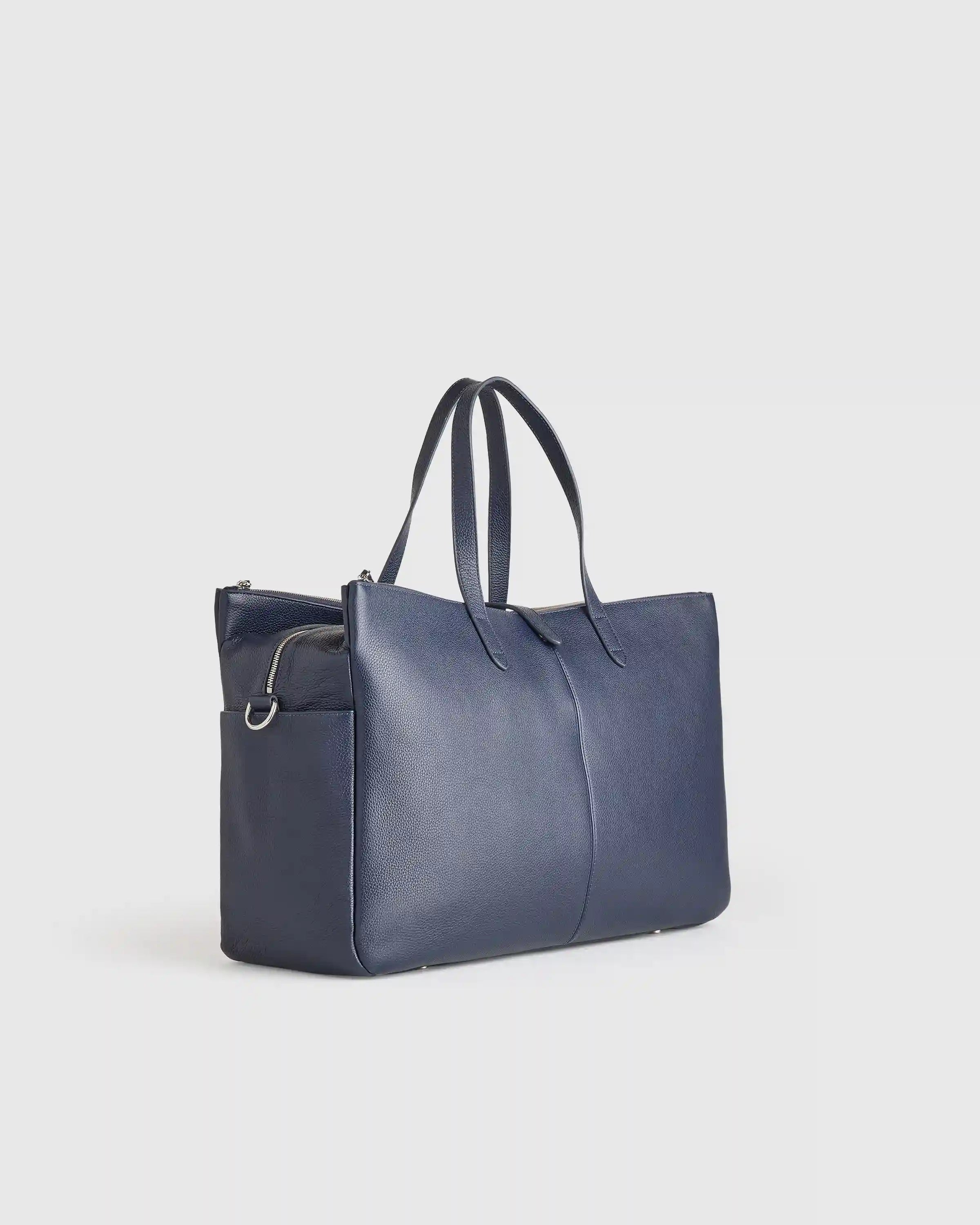 Italian Leather Triple Compartment Weekender