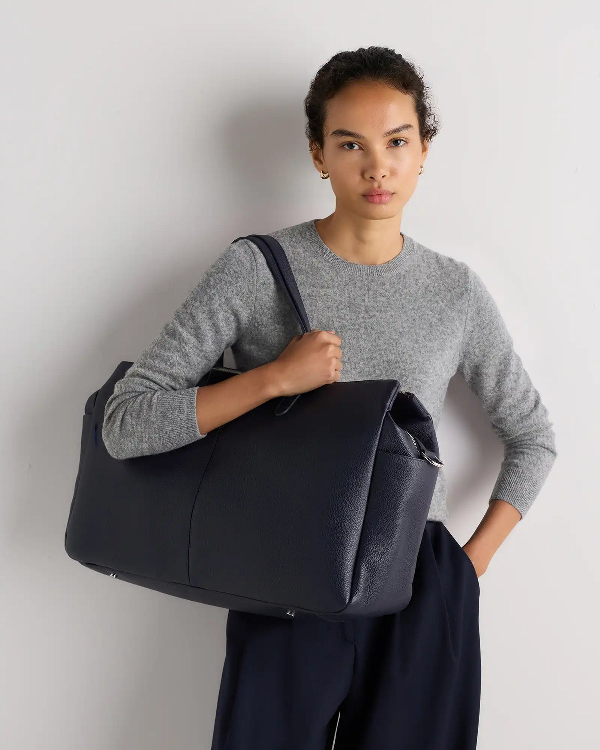 Italian Leather Triple Compartment Weekender