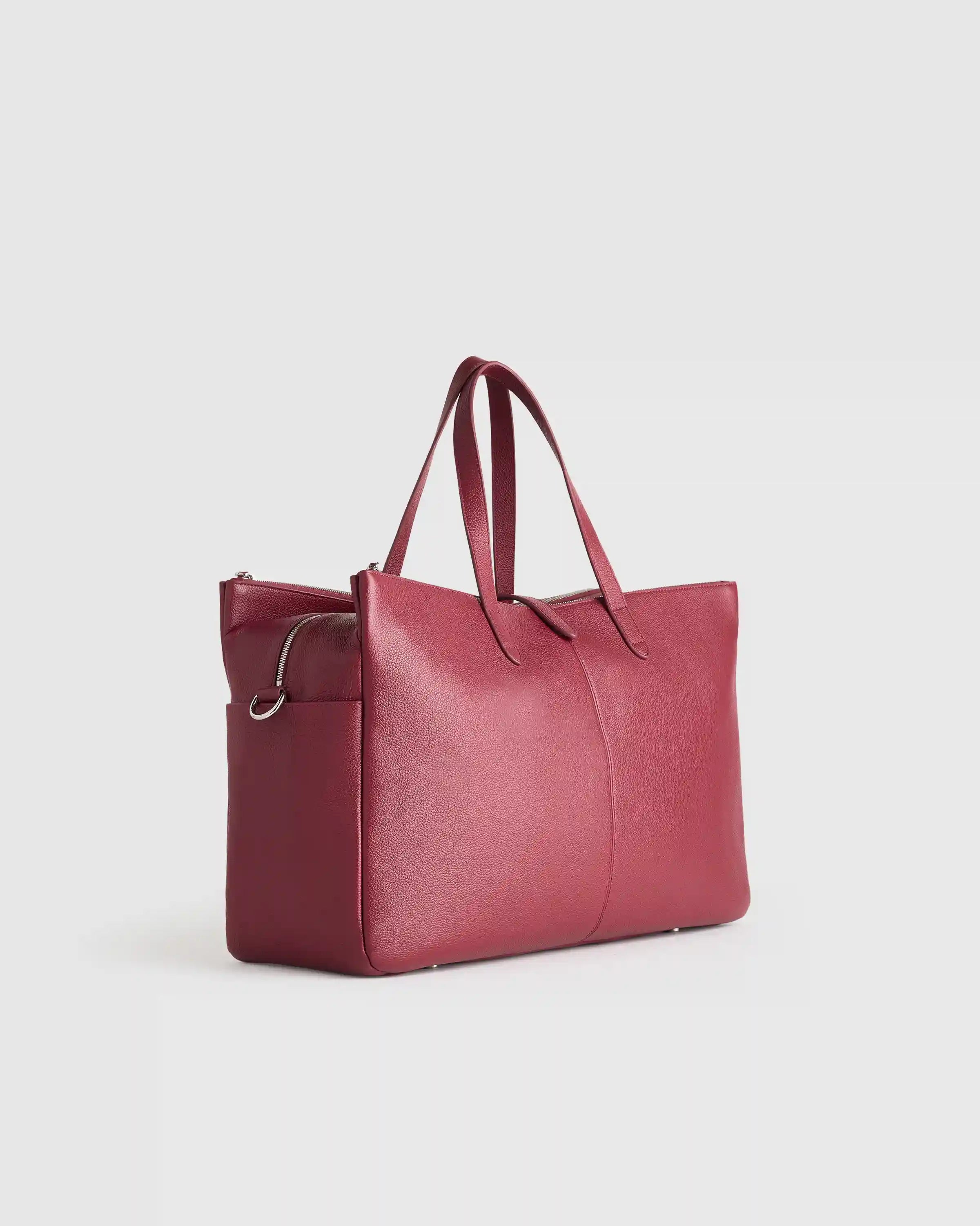 Italian Leather Triple Compartment Weekender