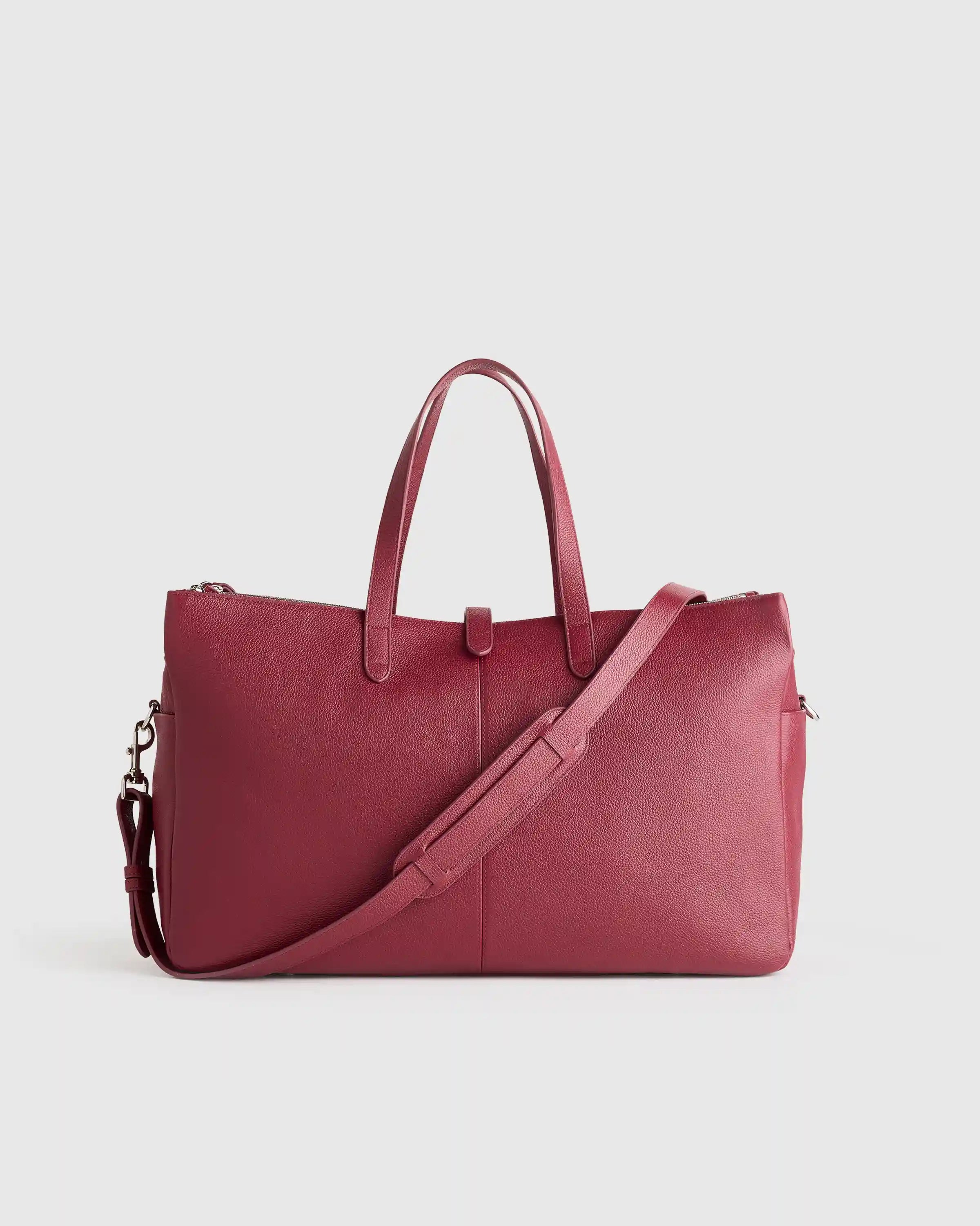 Italian Leather Triple Compartment Weekender
