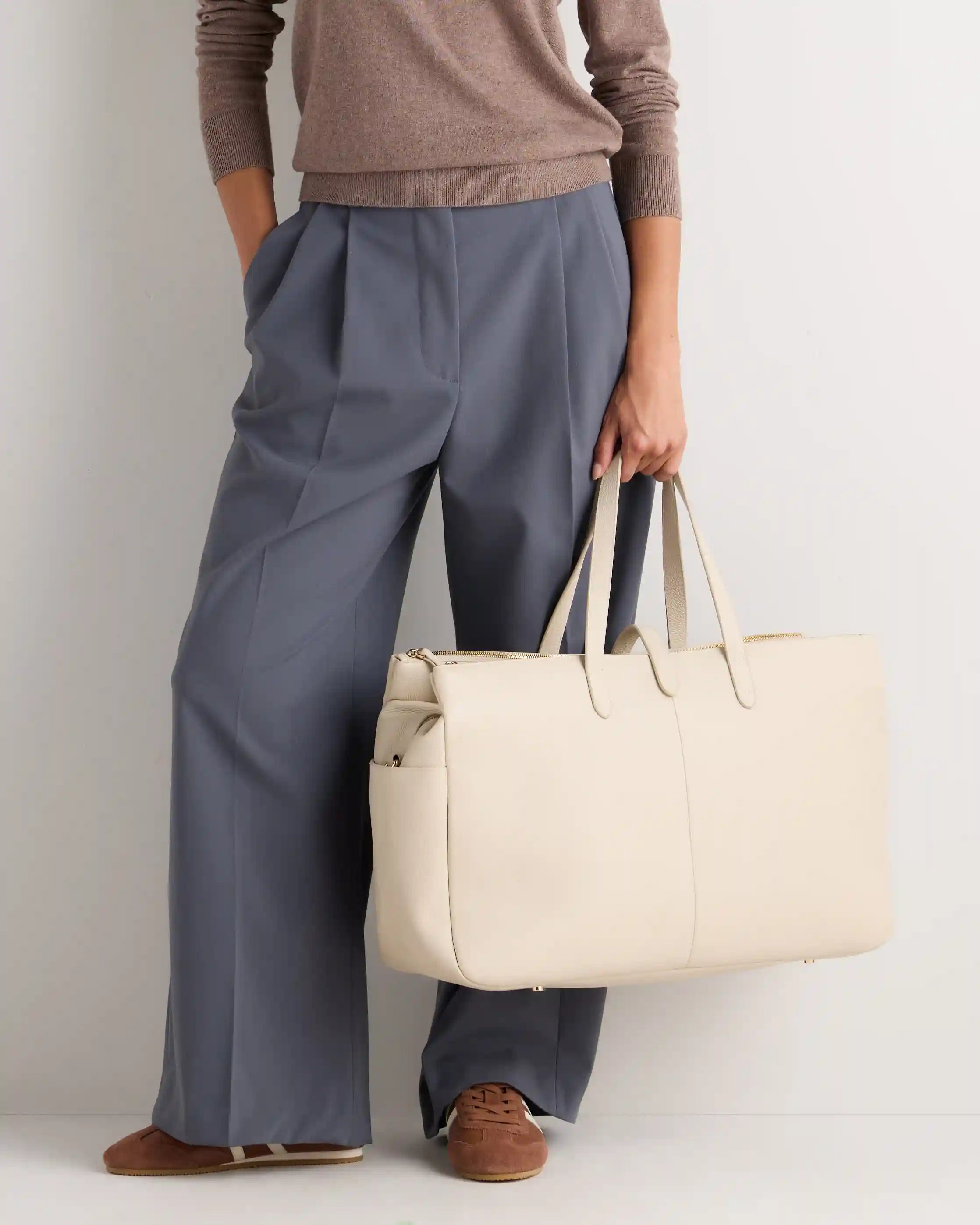 Italian Leather Triple Compartment Weekender