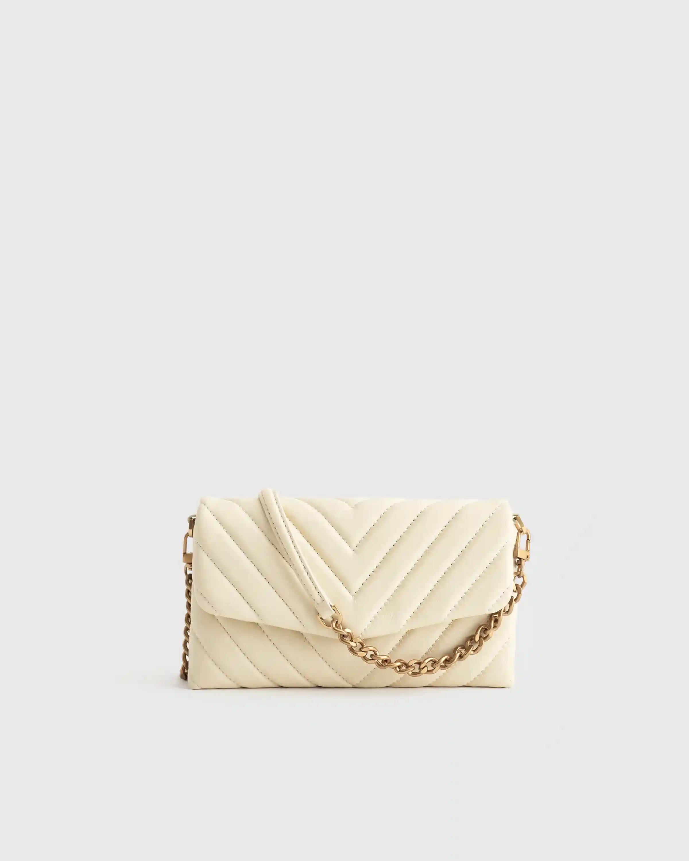 Italian Leather Quilted Wallet Crossbody