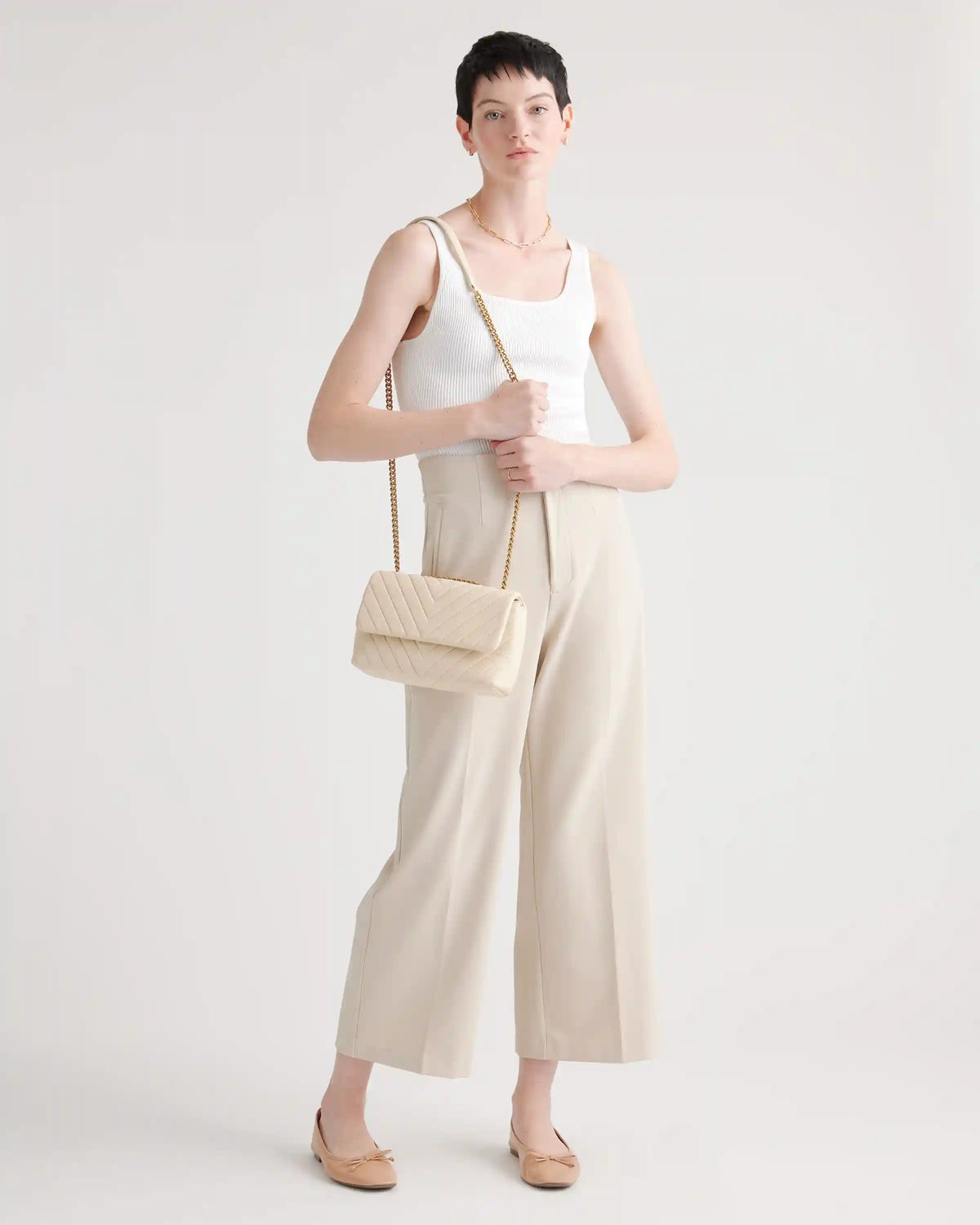 Italian Leather Quilted Convertible Crossbody