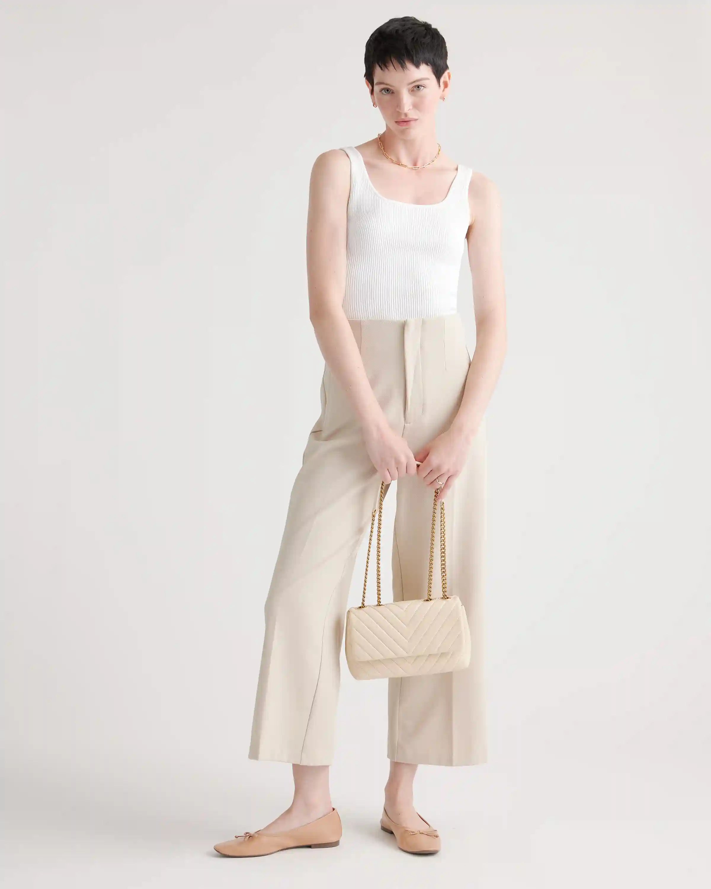 Italian Leather Quilted Convertible Crossbody