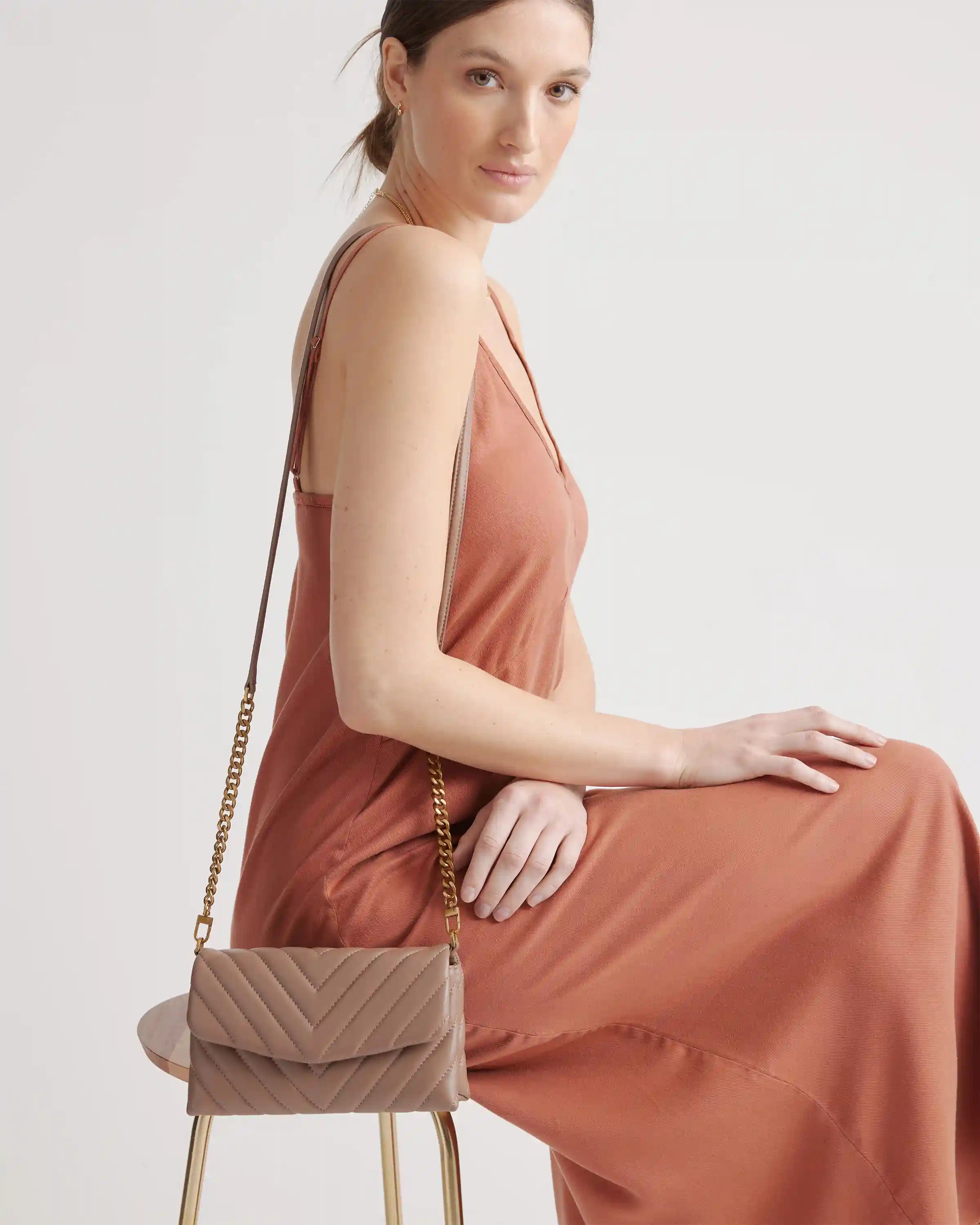 Italian Leather Quilted Wallet Crossbody
