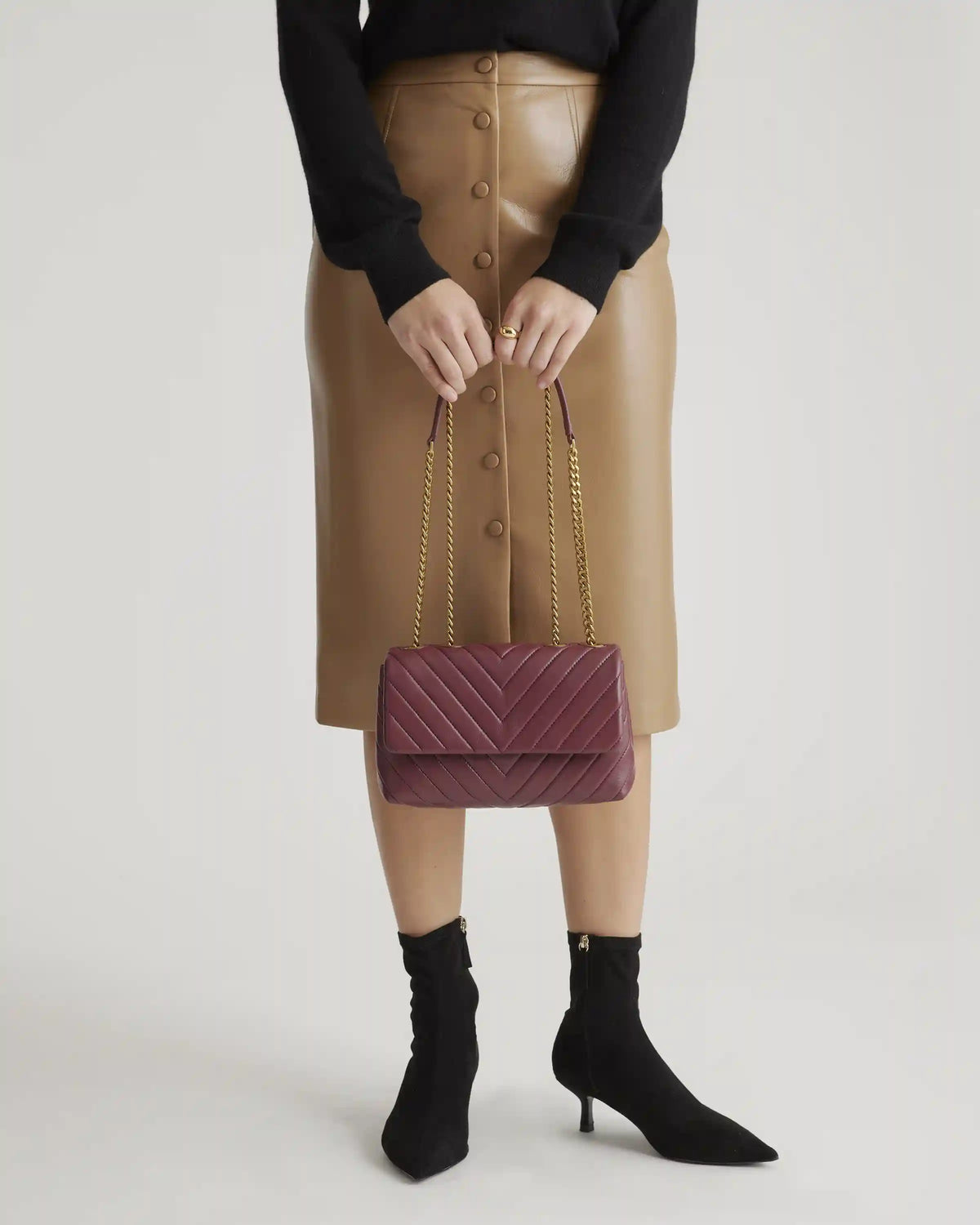 Italian Leather Quilted Convertible Crossbody