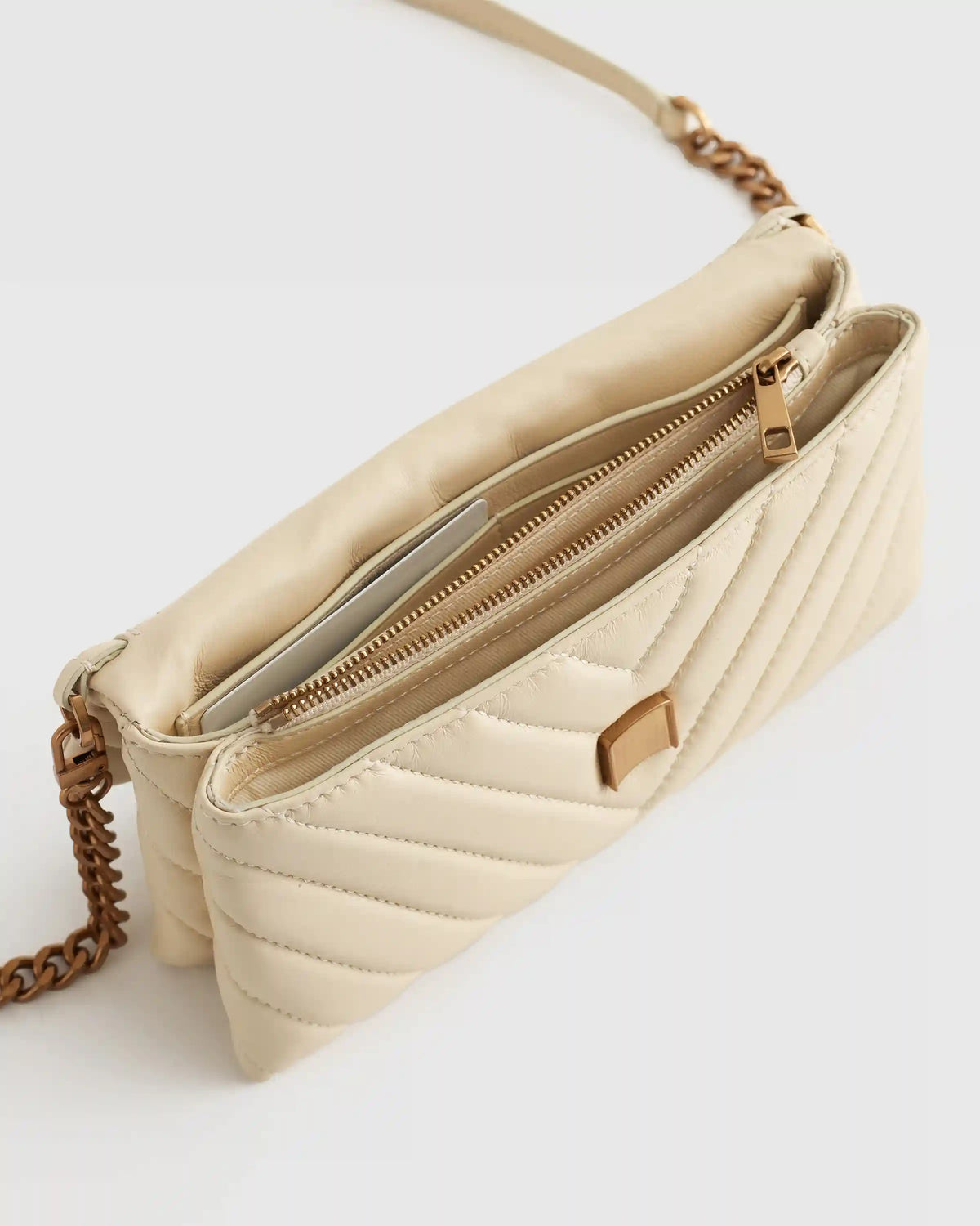Italian Leather Quilted Wallet Crossbody