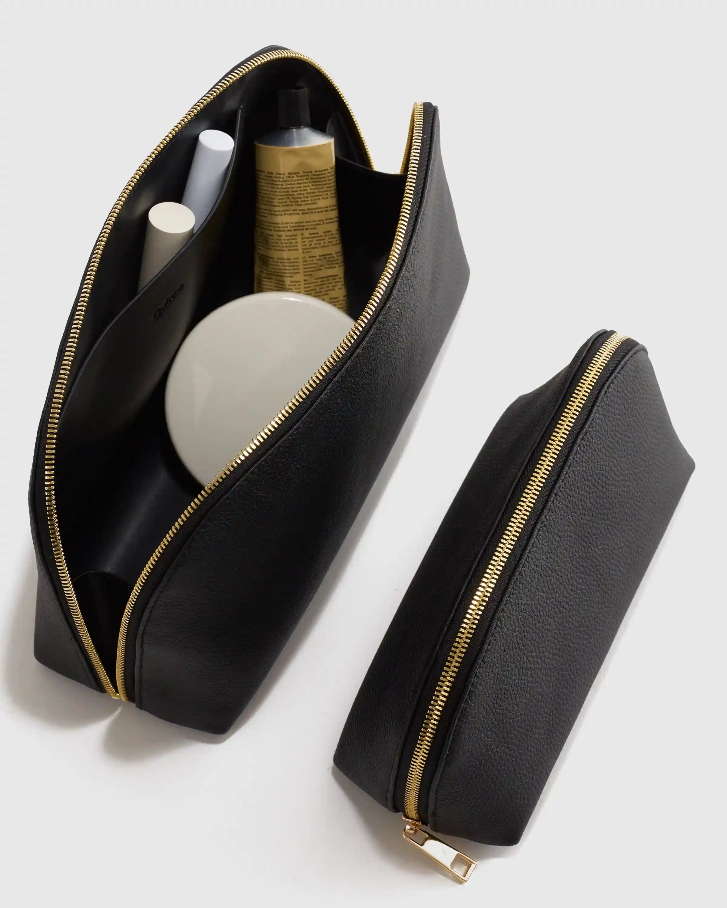 Italian Leather Pouch Travel Set