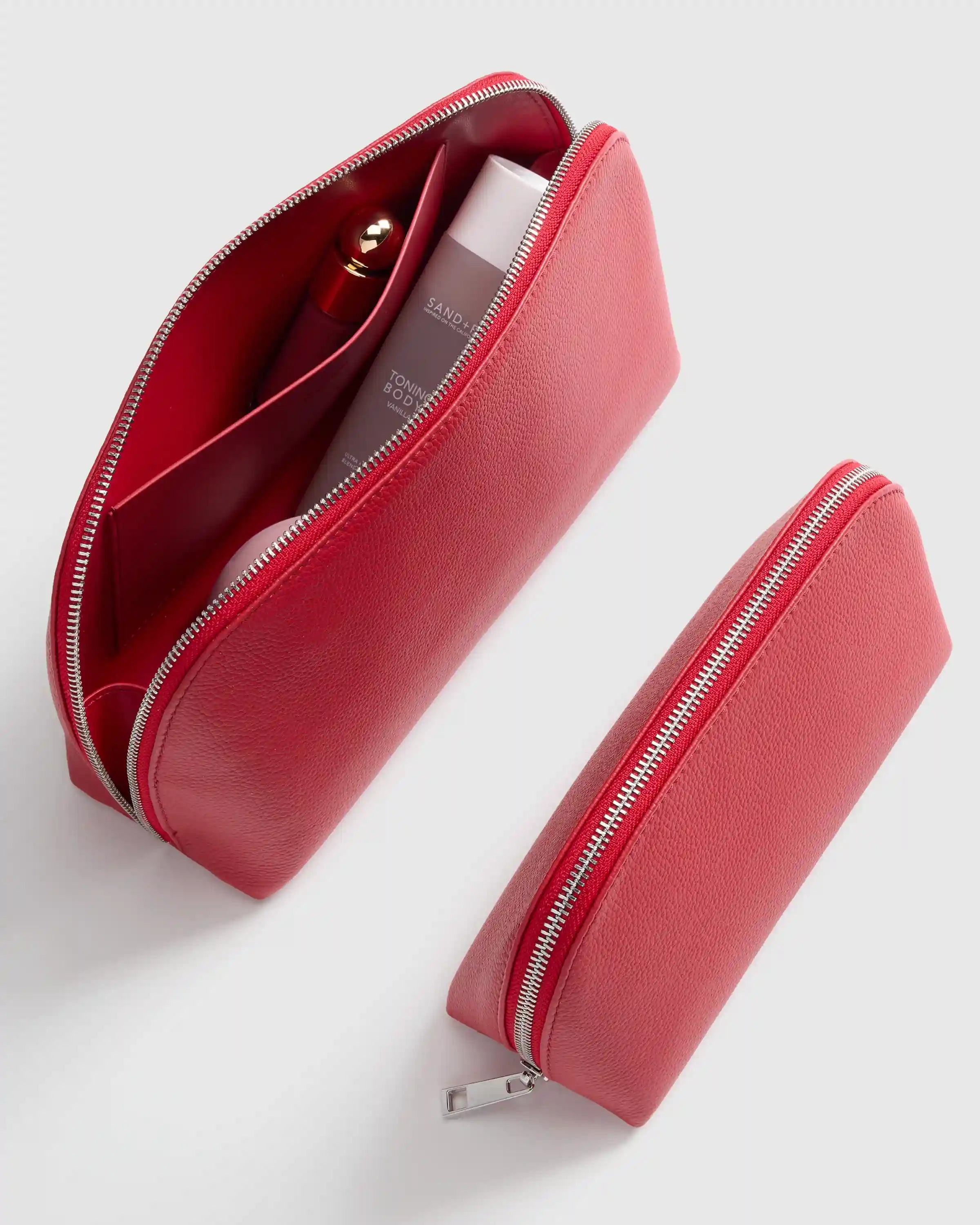 Italian Leather Pouch Travel Set