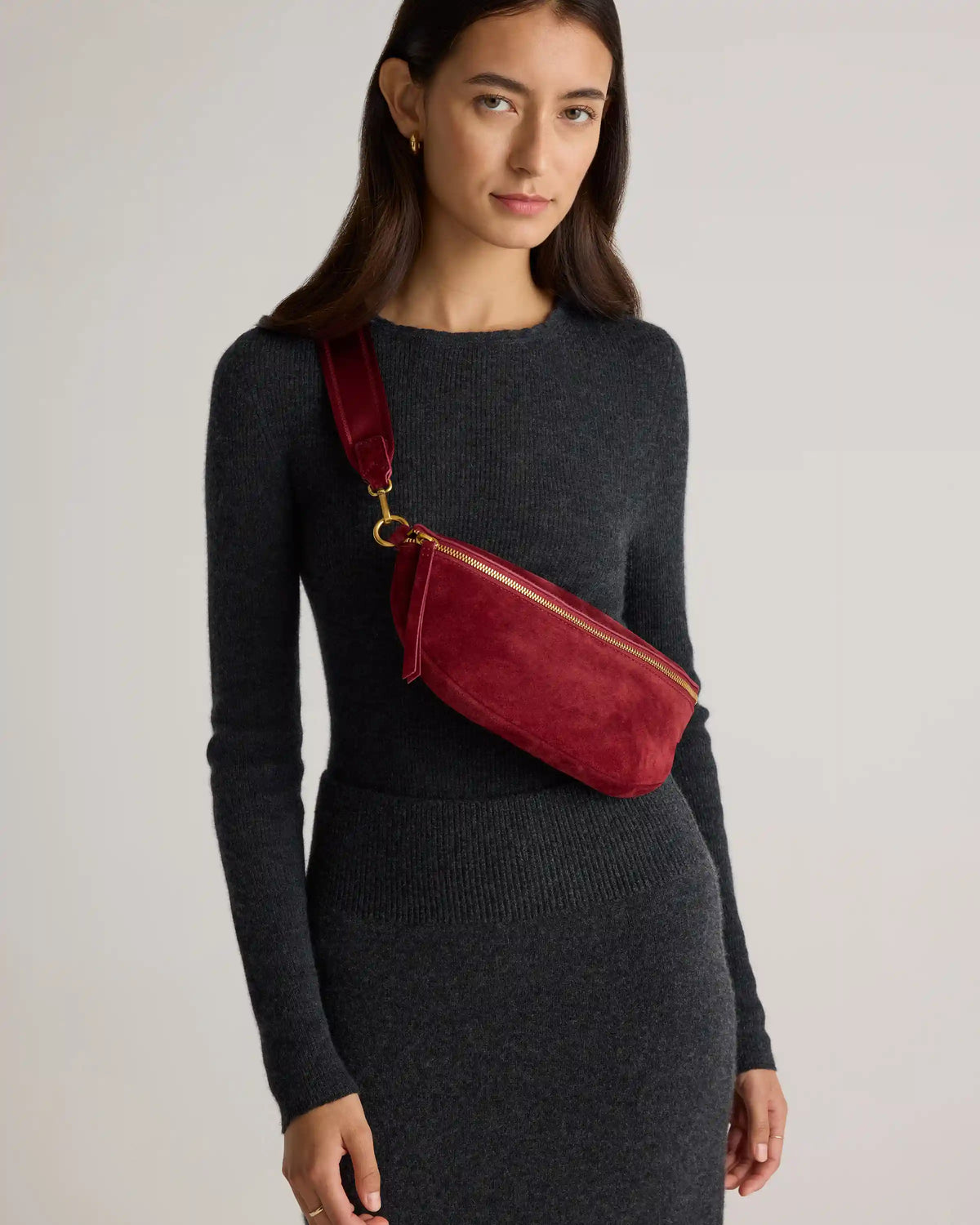 Quinn Suede Sling Bag