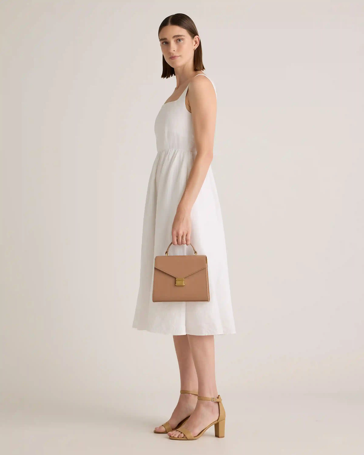Italian Leather Top Handle Crossbody Satchel