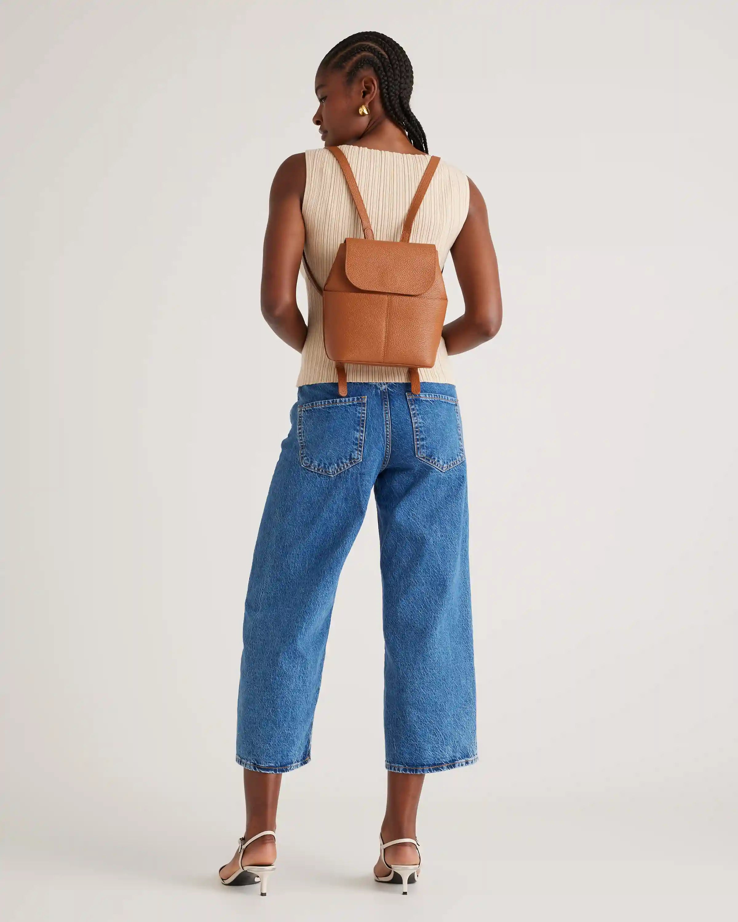 Italian Leather Small Backpack