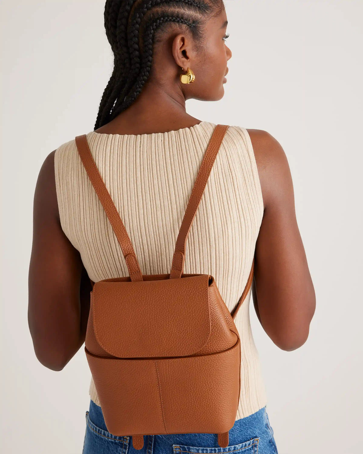 Italian Leather Small Backpack