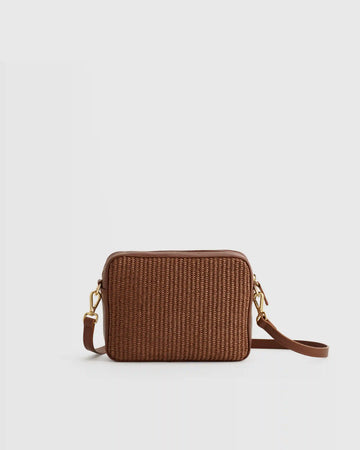 Gemma Raffia & Leather Crossbody