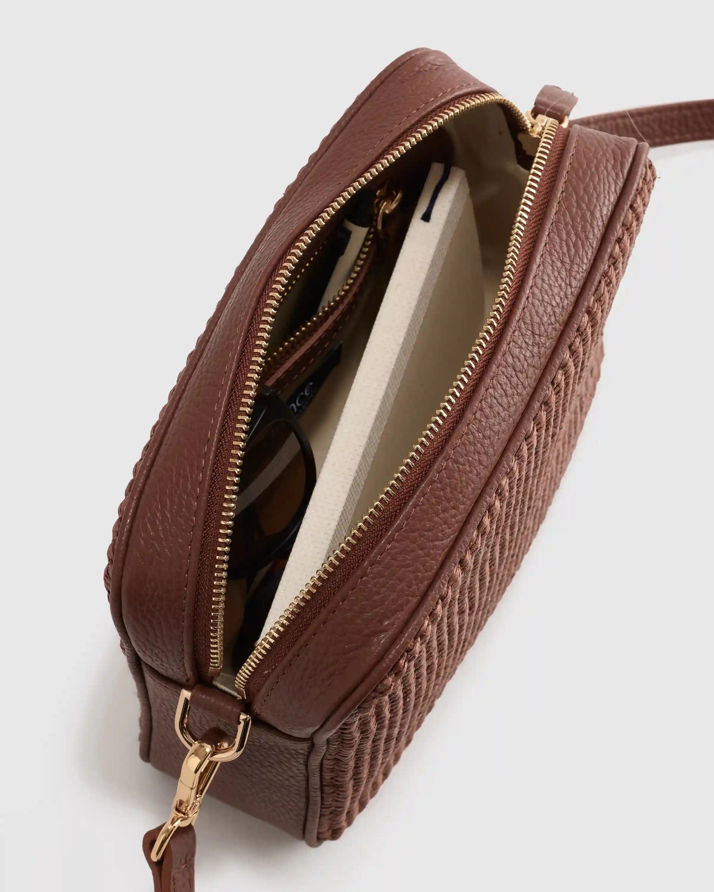 Gemma Raffia & Leather Crossbody