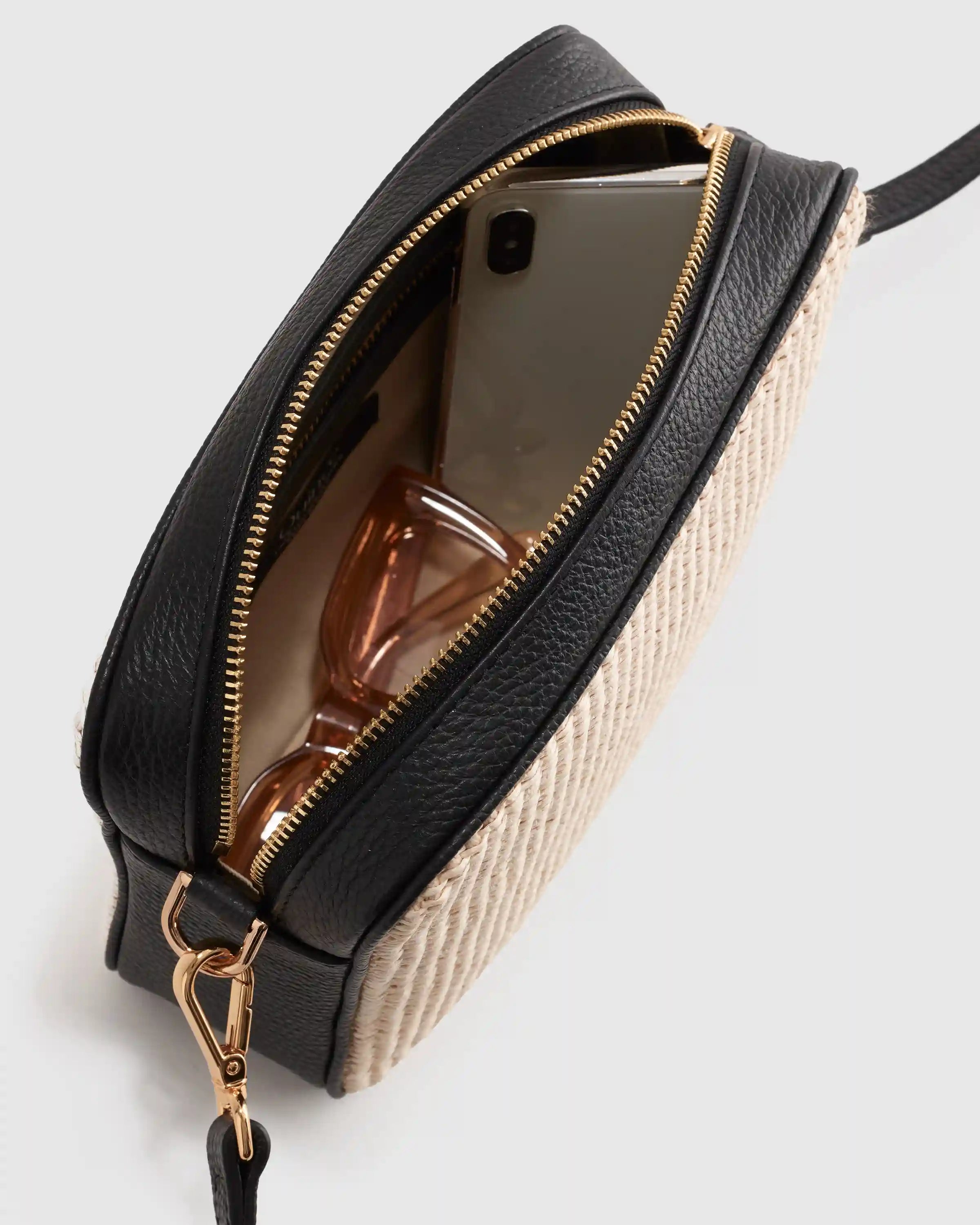 Gemma Raffia & Leather Crossbody
