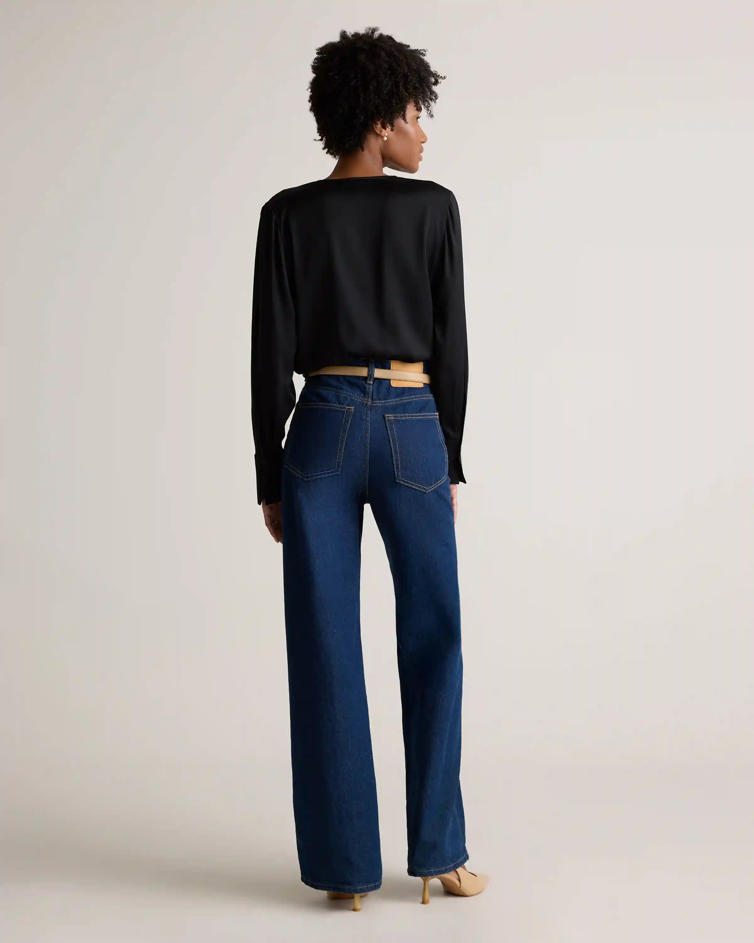 Washable Stretch Silk Surplice Bodysuit