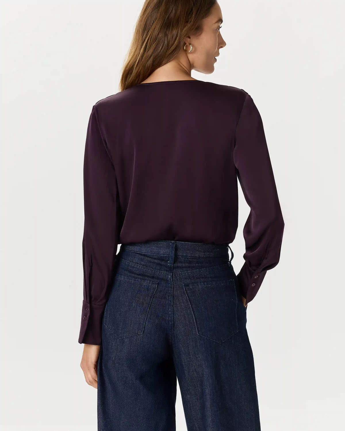 Washable Stretch Silk Surplice Bodysuit
