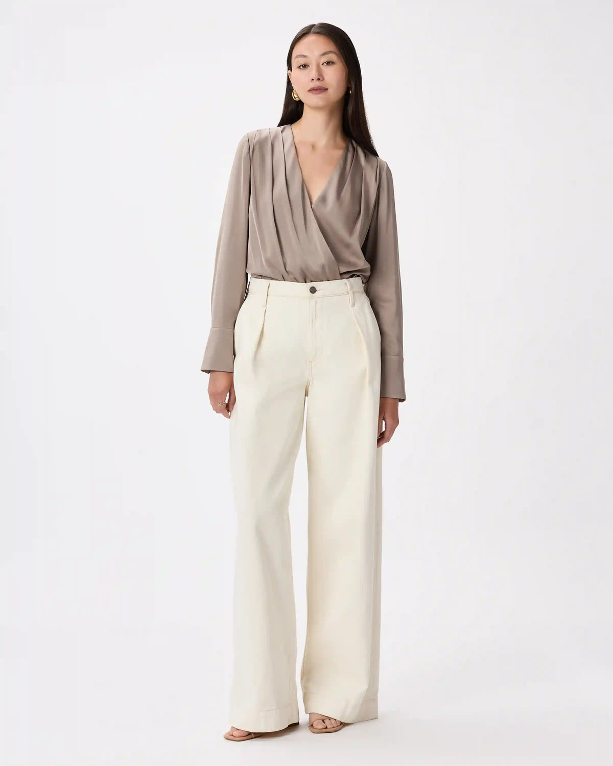 Washable Stretch Silk Surplice Bodysuit