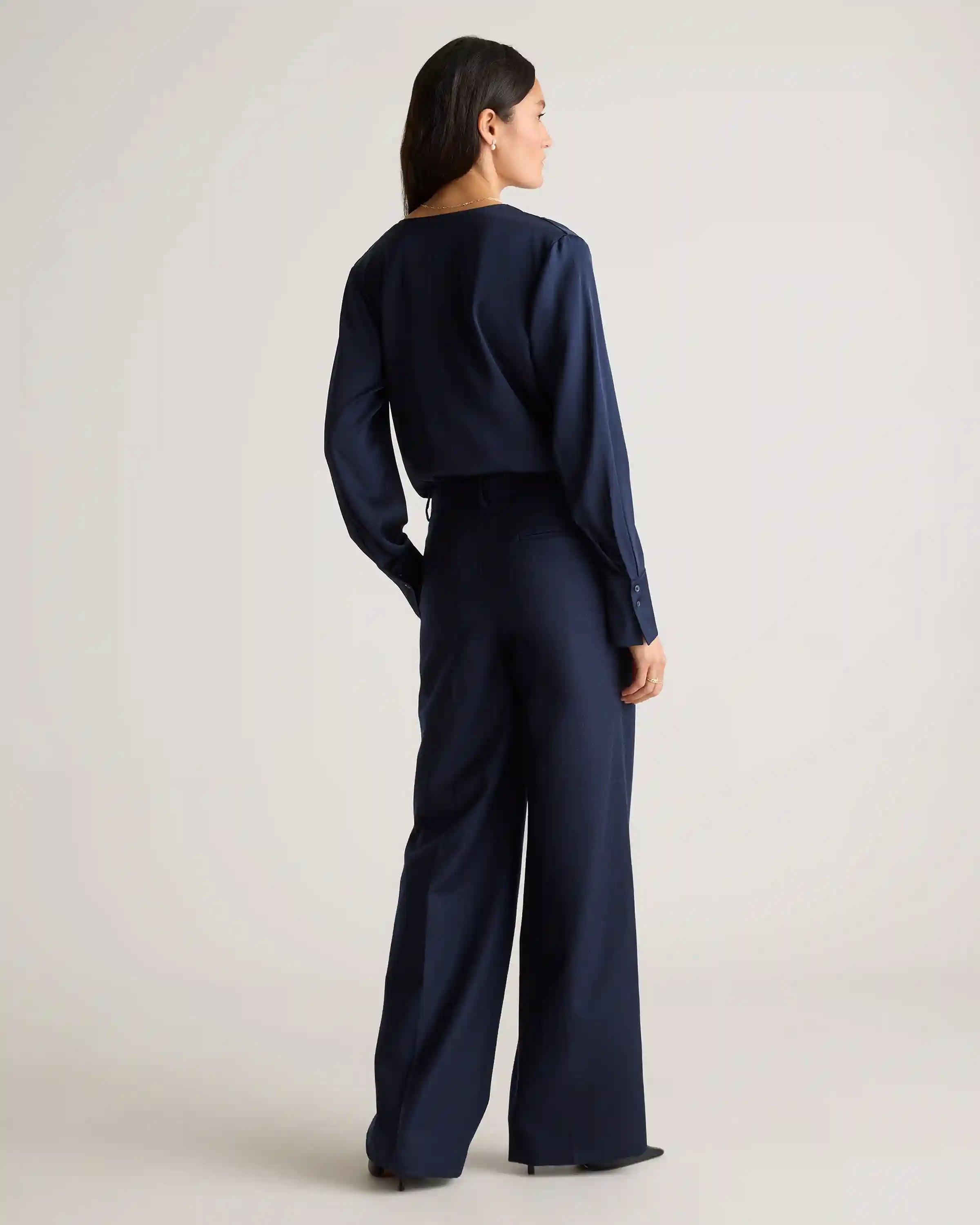 Washable Stretch Silk Surplice Bodysuit