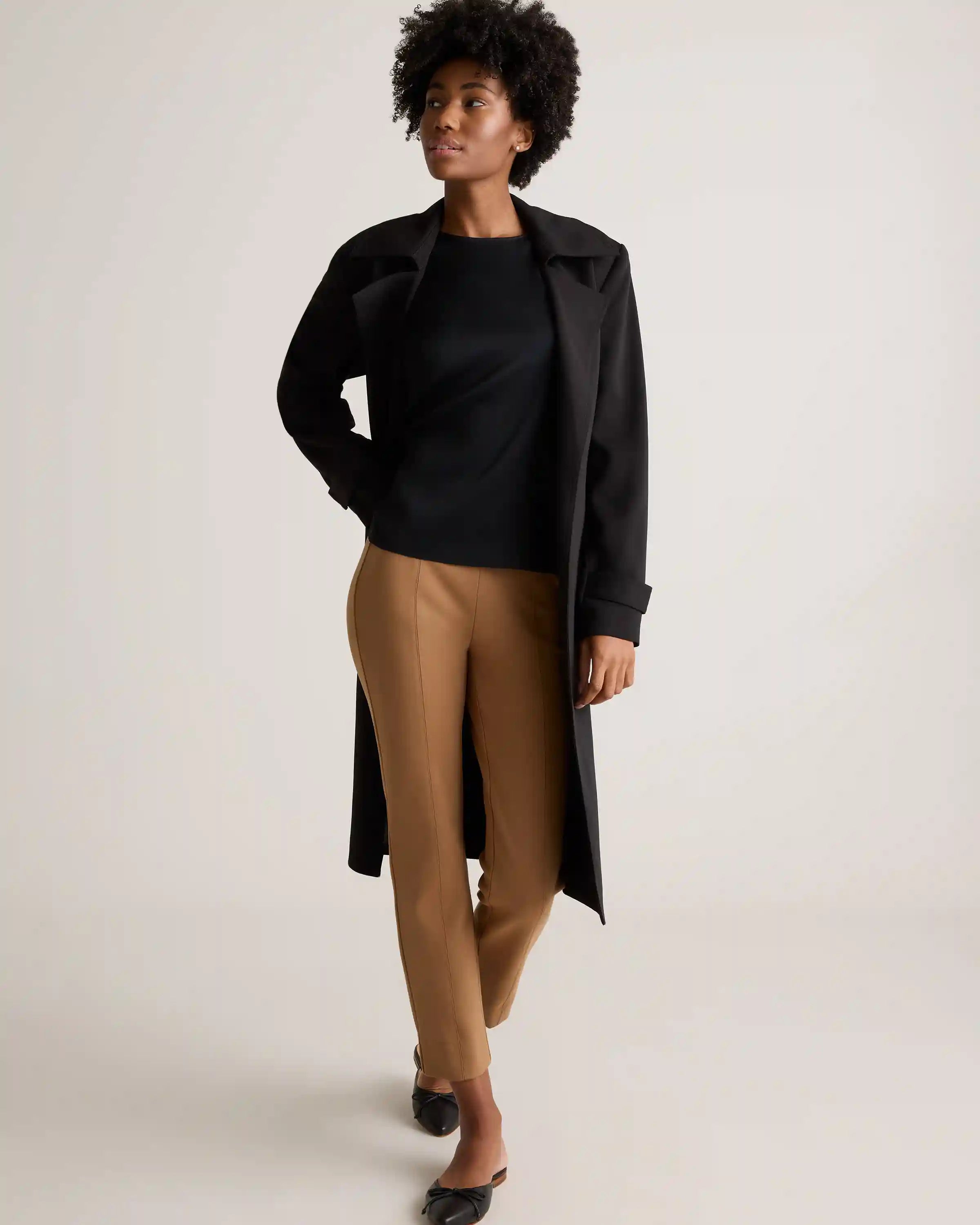 Washable Stretch Silk Split Hem Tee