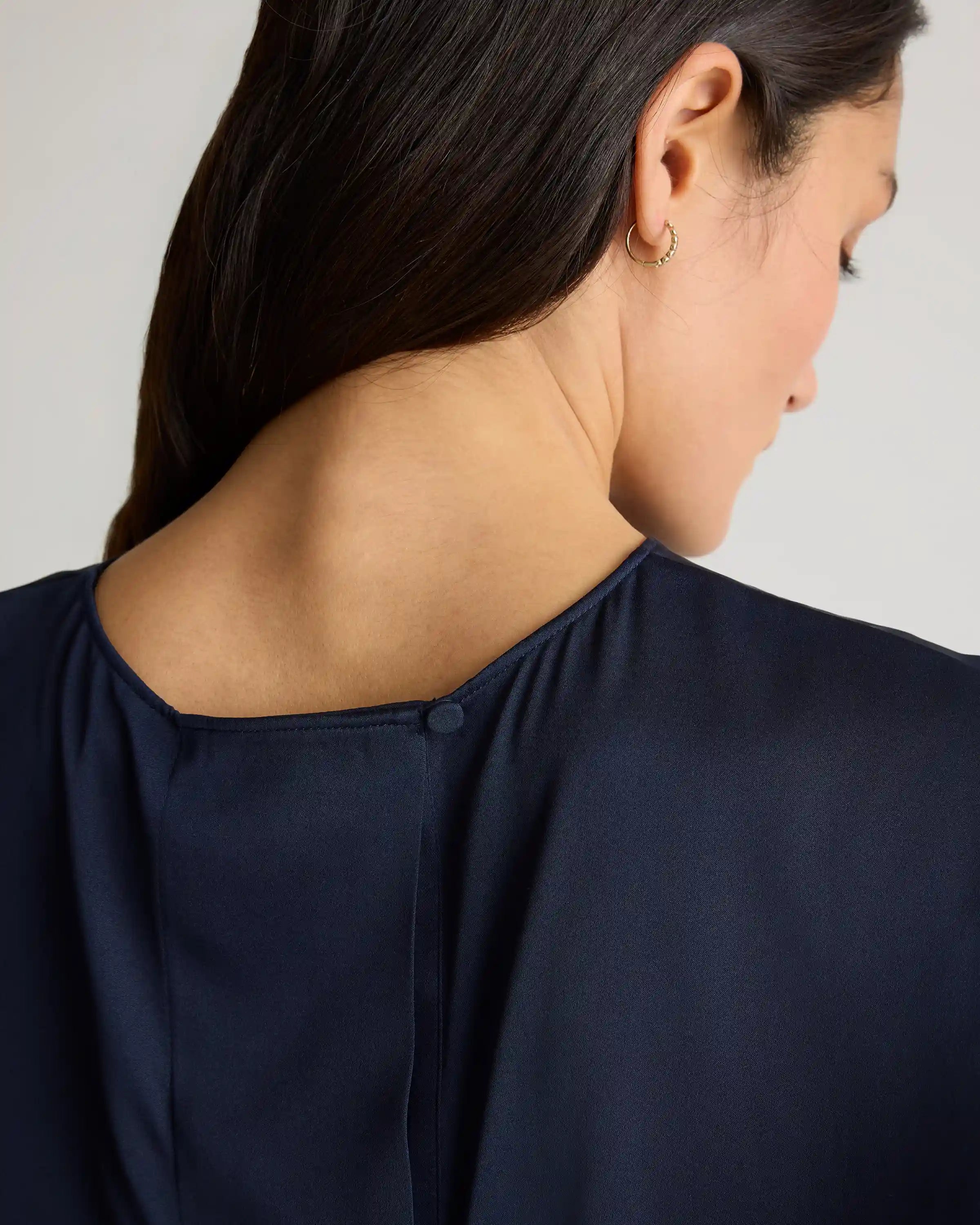 Washable Stretch Silk Split Hem Tee