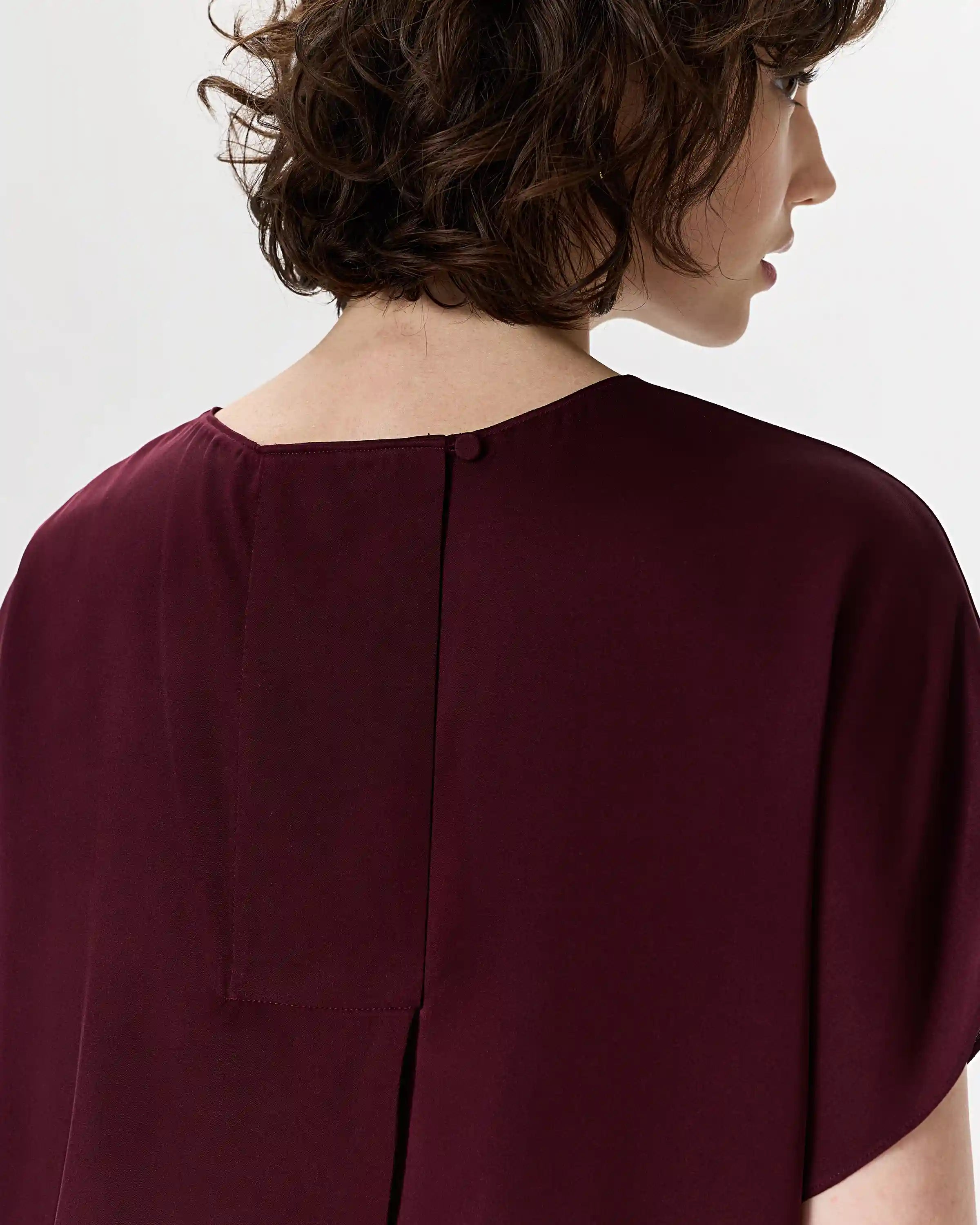 Washable Stretch Silk Split Hem Tee