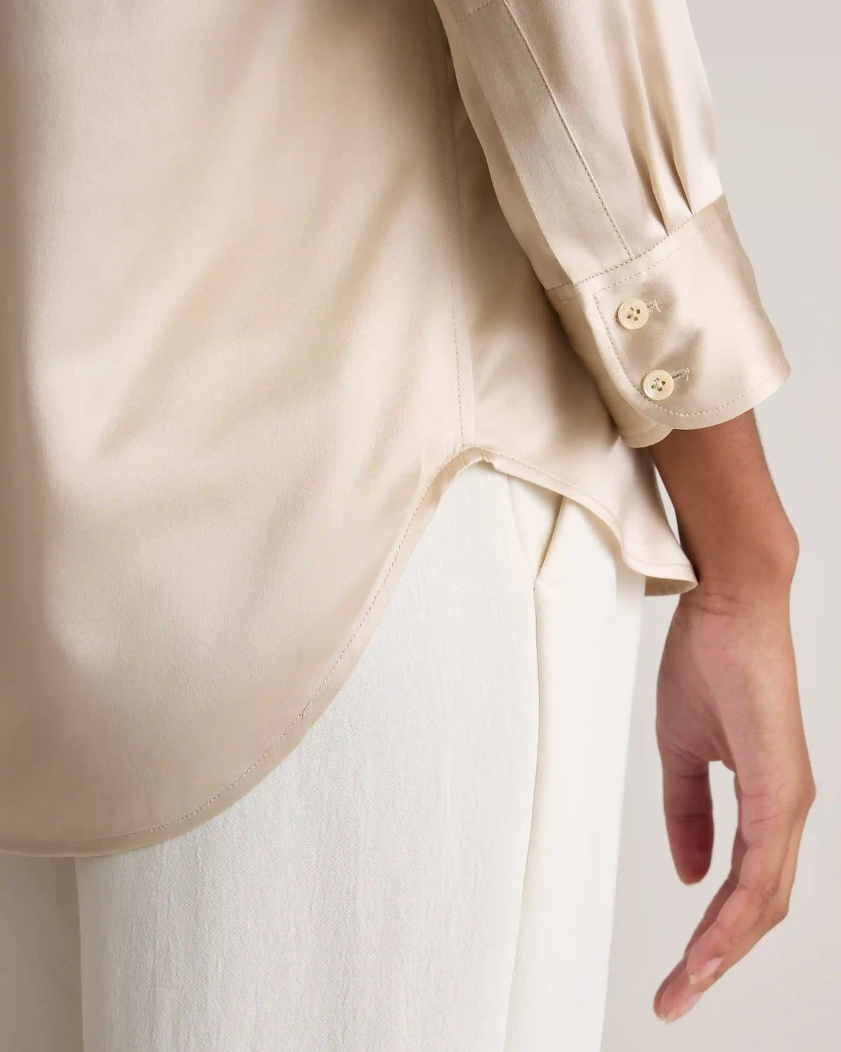 100% Washable Silk Three-Quarter Sleeve Shirt