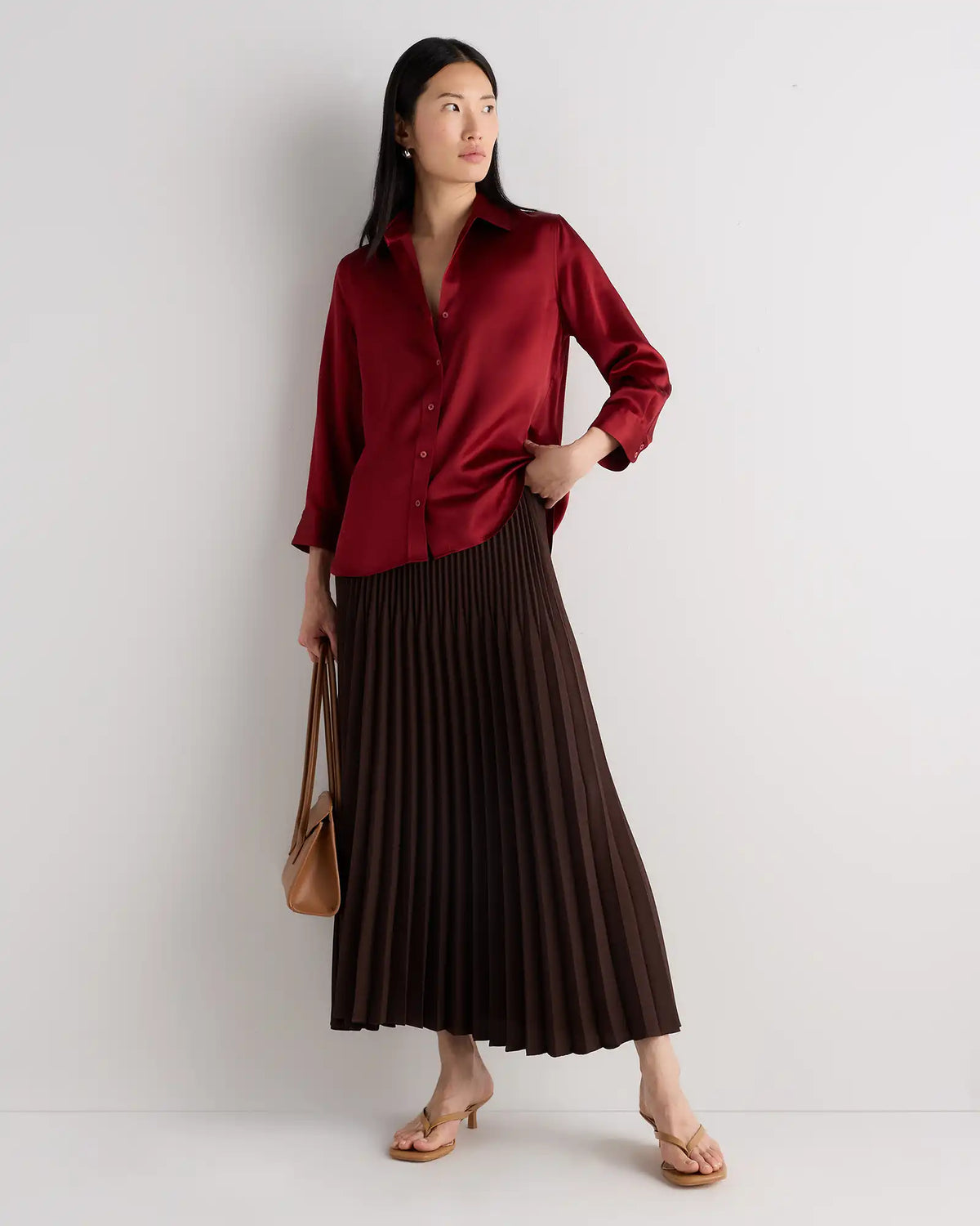 100% Washable Silk Three-Quarter Sleeve Shirt