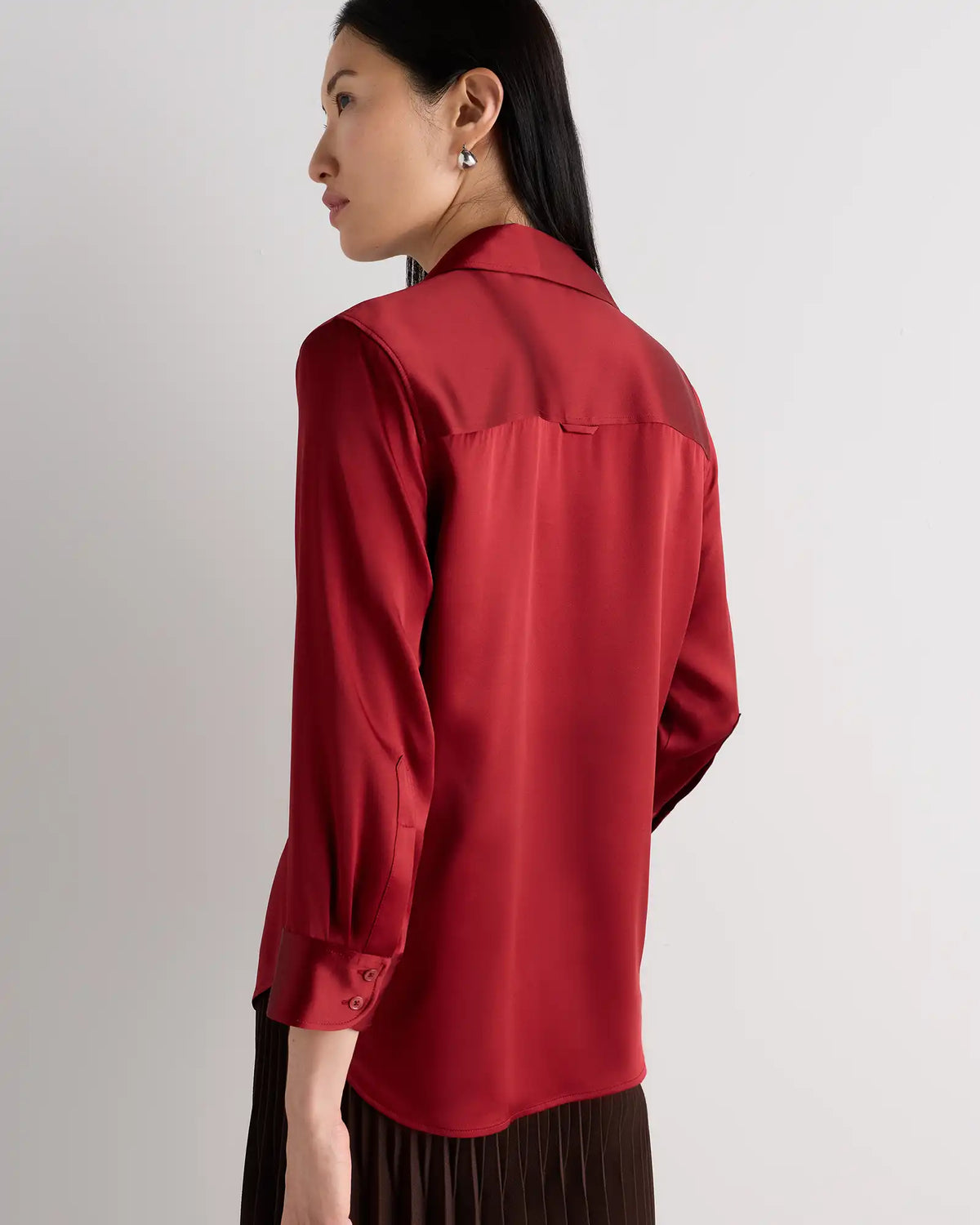 100% Washable Silk Three-Quarter Sleeve Shirt