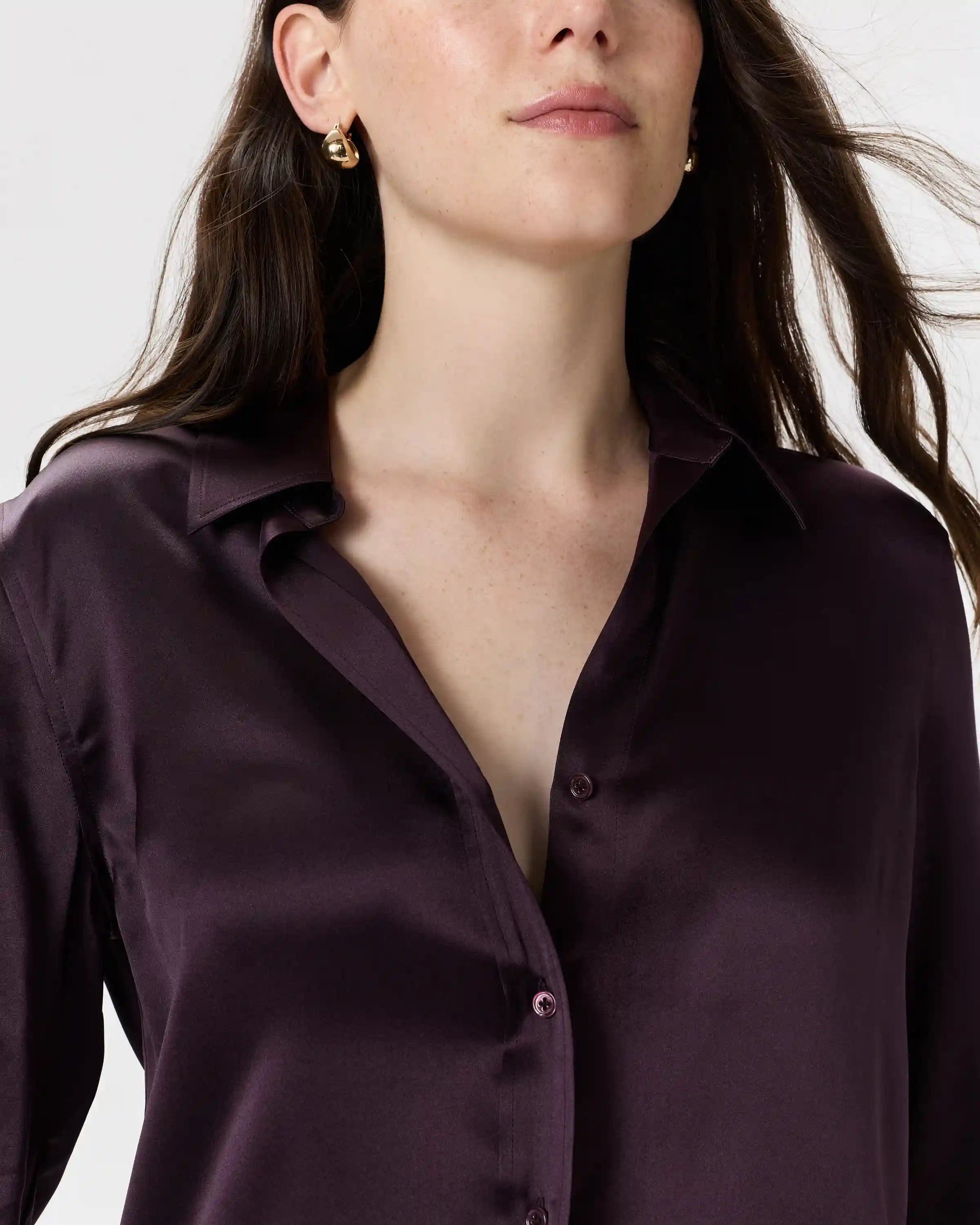 100% Washable Silk Three-Quarter Sleeve Shirt