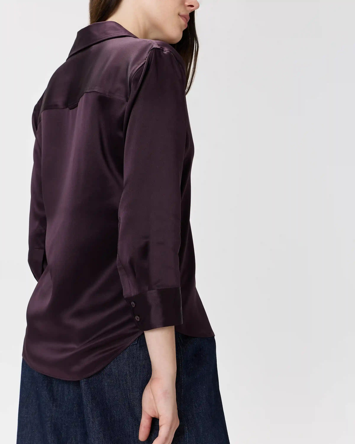 100% Washable Silk Three-Quarter Sleeve Shirt