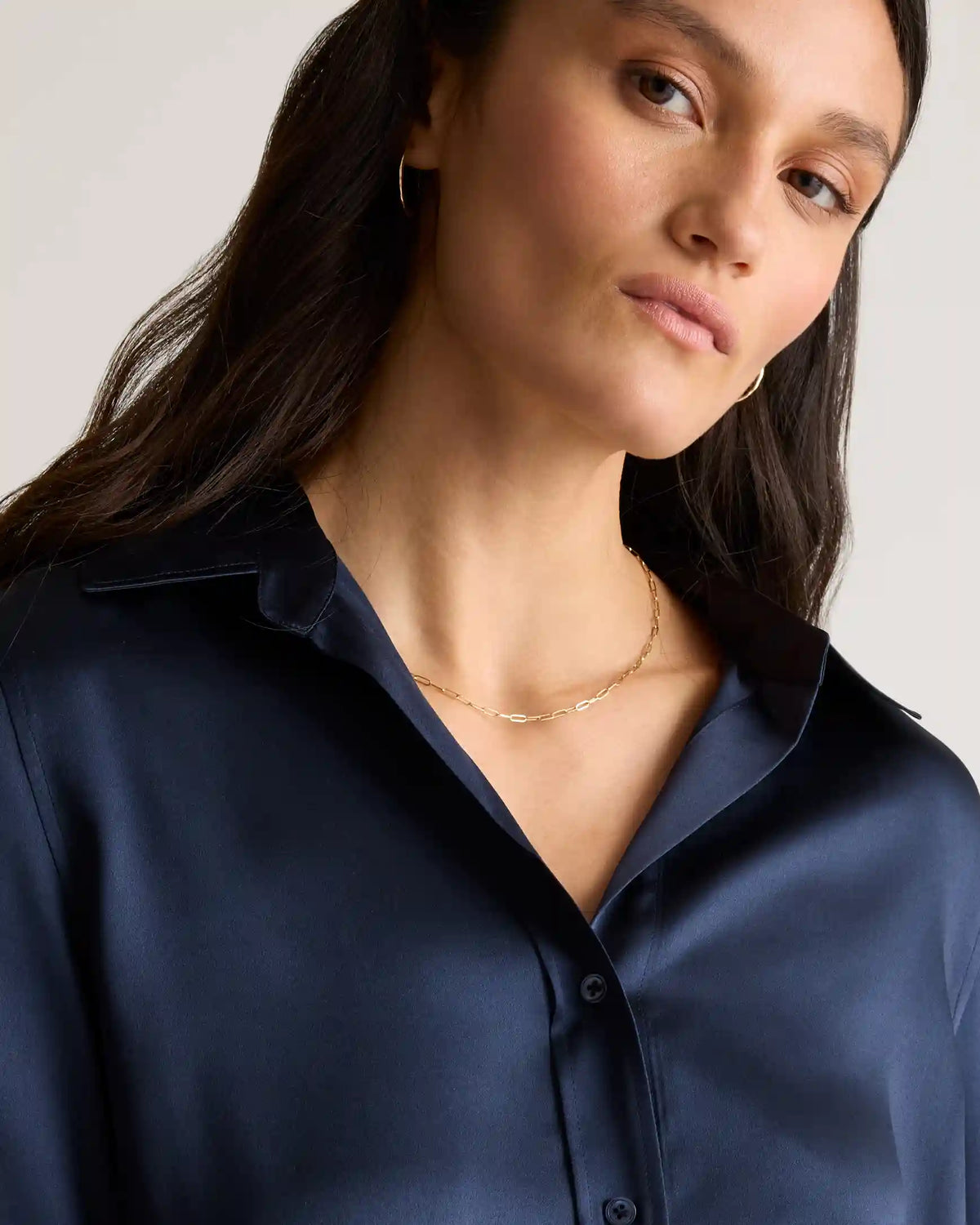 100% Washable Silk Three-Quarter Sleeve Shirt